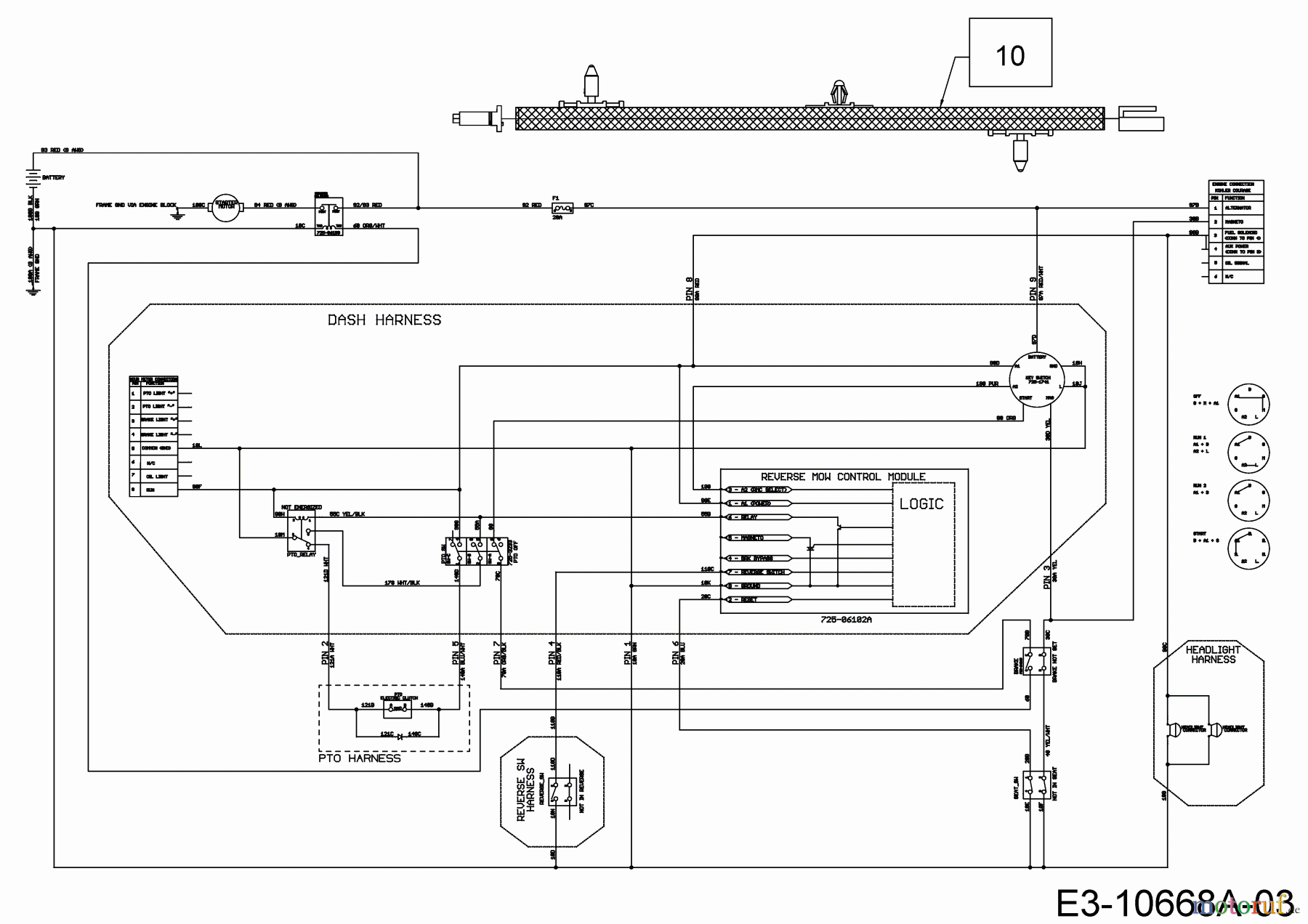  Cub Cadet Rasentraktoren XT2 PR106IE 13CZA1CR603  (2020) Schaltplan Elektromagnetkupplung