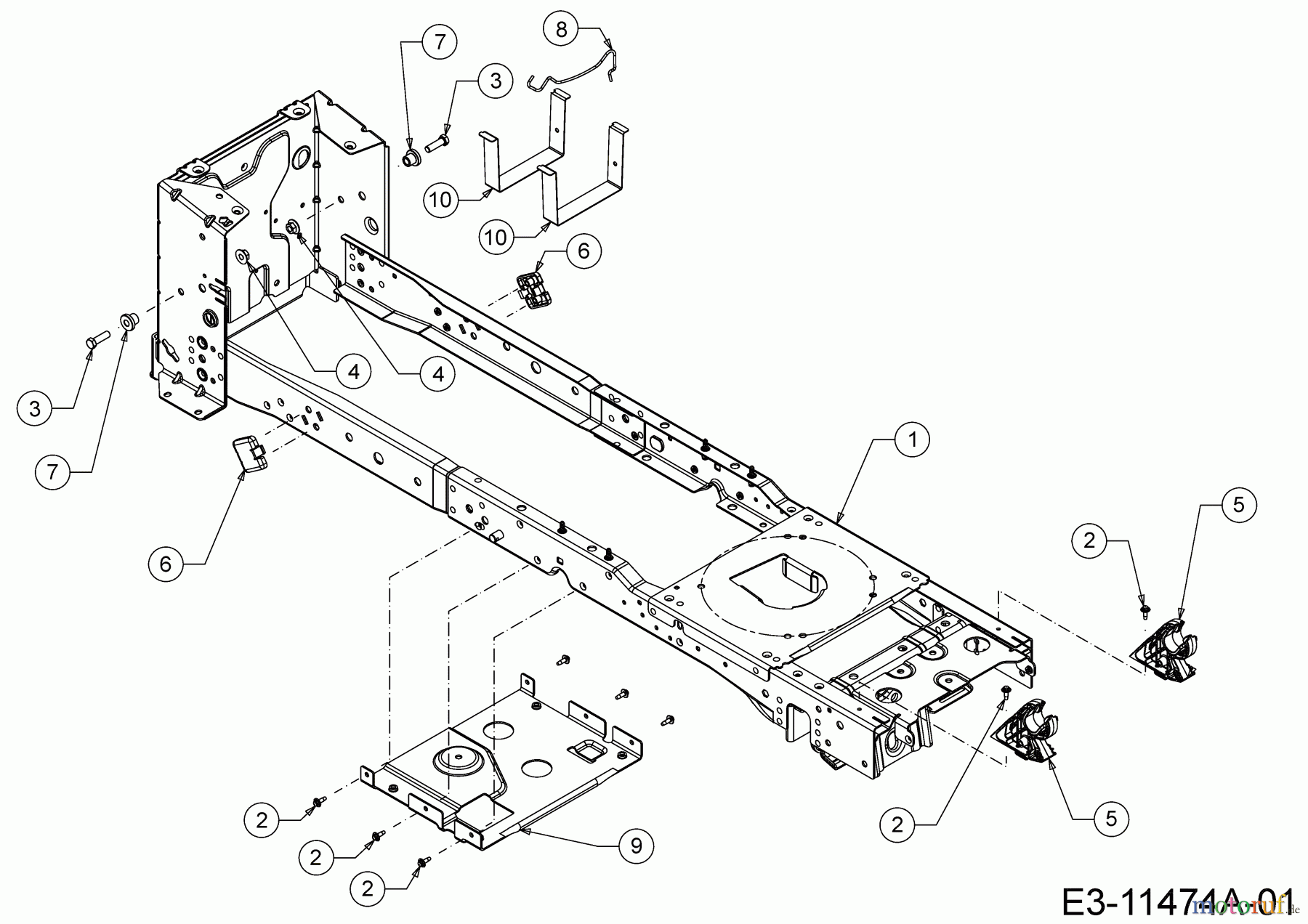  Cub Cadet Gartentraktoren XT3 QS127 14AFA5CQ603  (2020) Rahmen