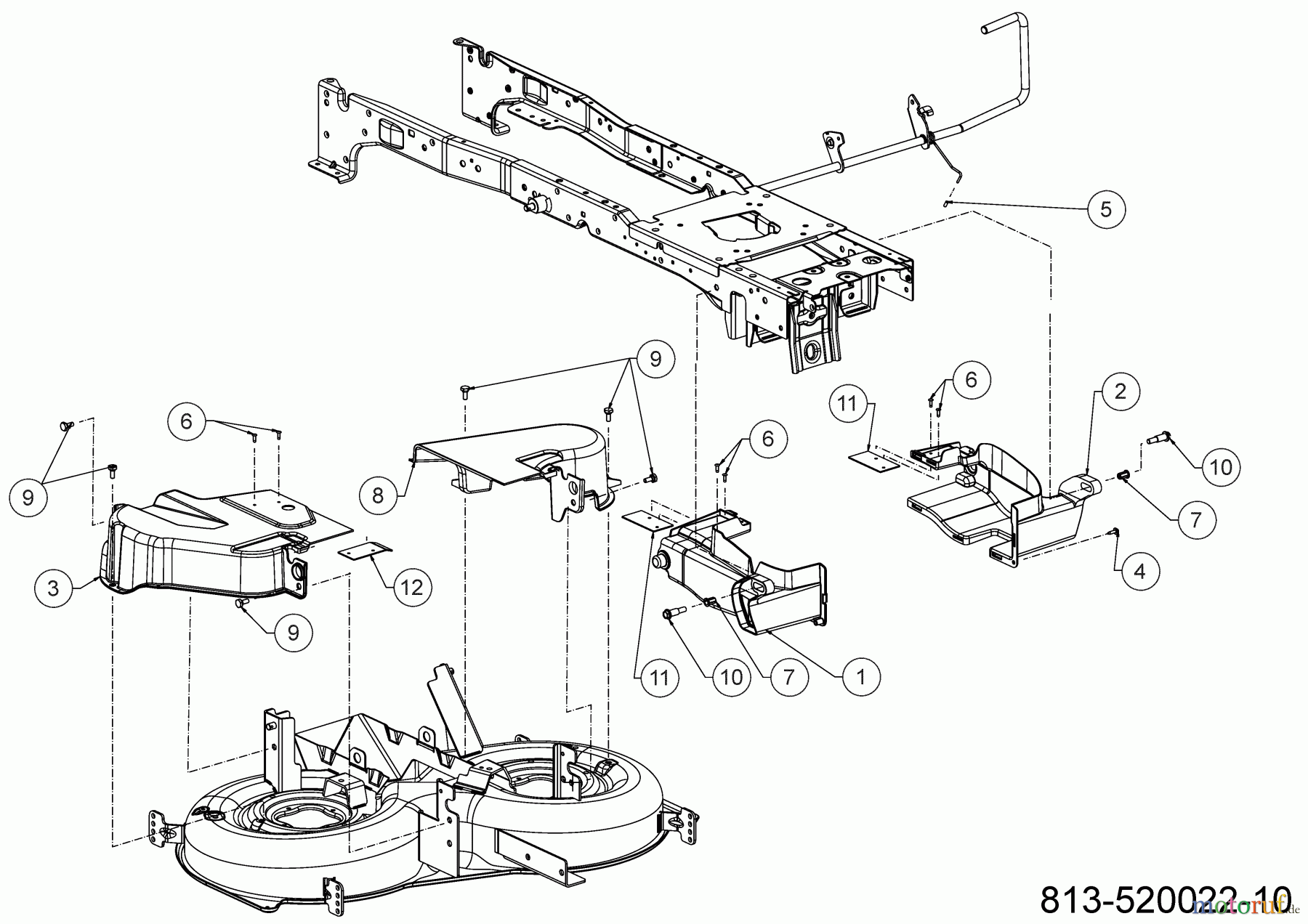  Cub Cadet Rasentraktoren XT2 PR106 13AJA1TR603 (2023) Abdeckungen Mähwerk R