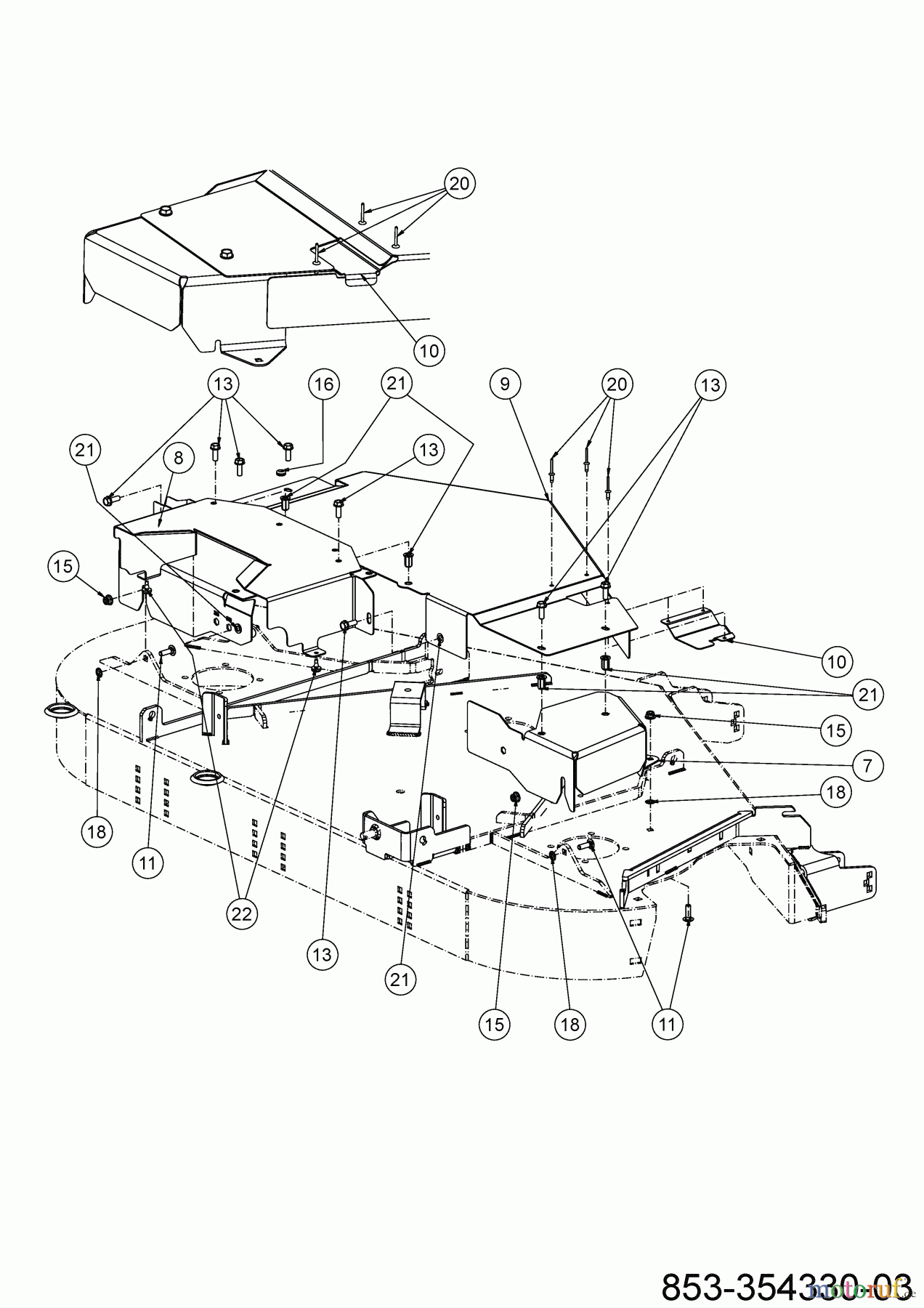  Cub Cadet Zero Turn XZ7 L152I ULTIMA 47ATAHA8603 (2021) Verkleidungen Mähdeck