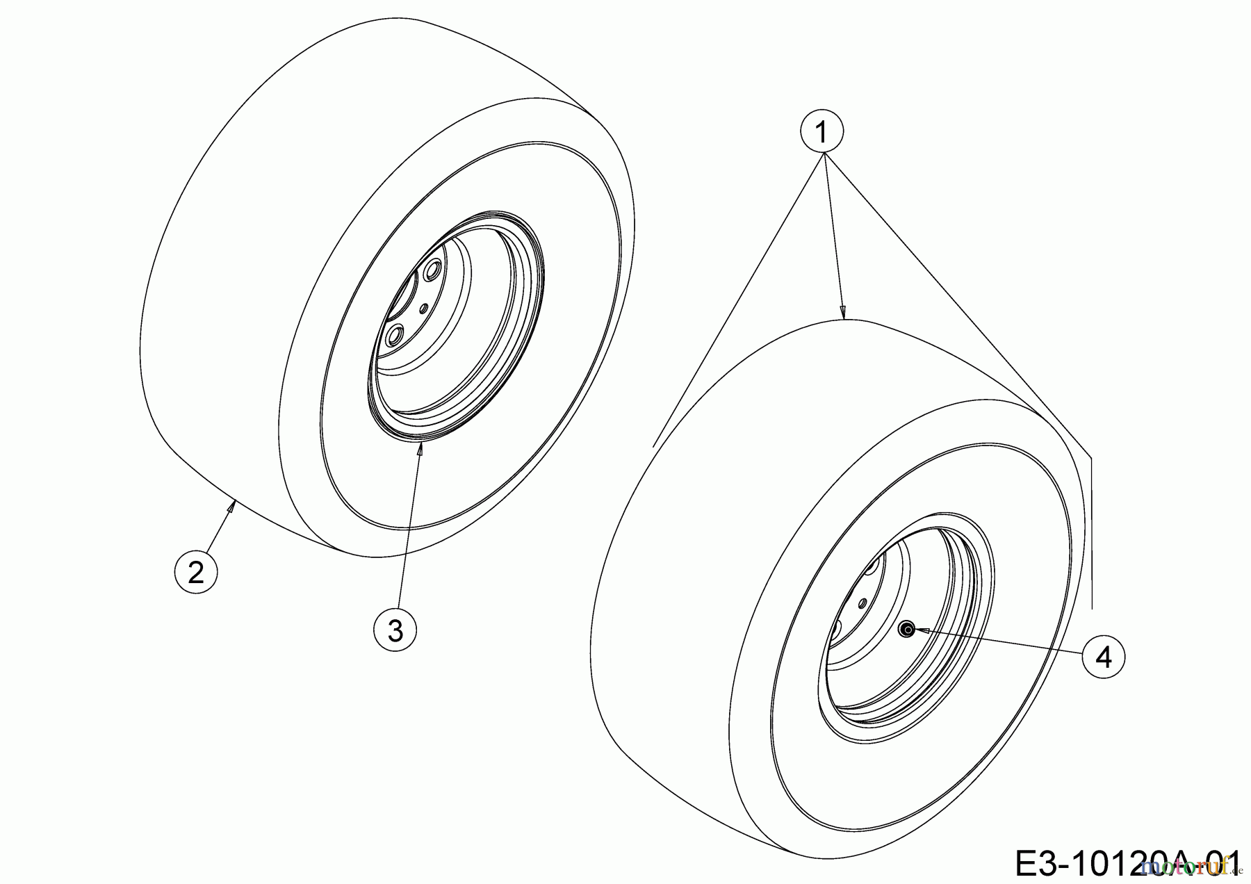  Cub Cadet Zero Turn XZ3 122 17CIDGHB603  (2021) Räder hinten 20x10