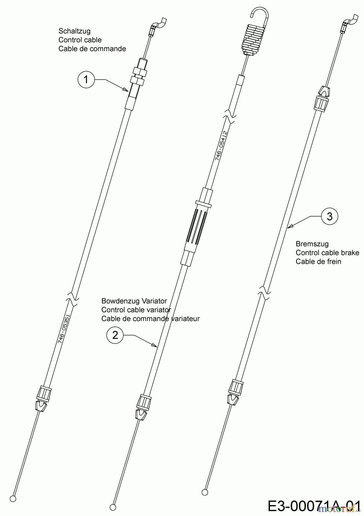  Wolf-Garten Motormäher mit Antrieb Expert 53 B ES V 12ARZA9B650  (2018) Bowdenzüge