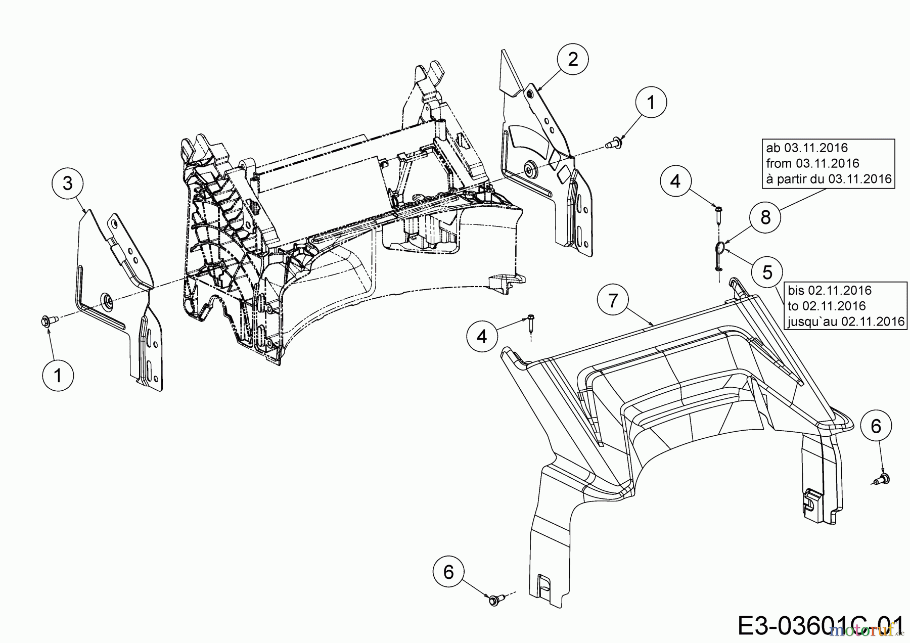  Wolf-Garten Motormäher mit Antrieb A 4600 ATHW 12A-TSSC650  (2019) Abdeckung hinten