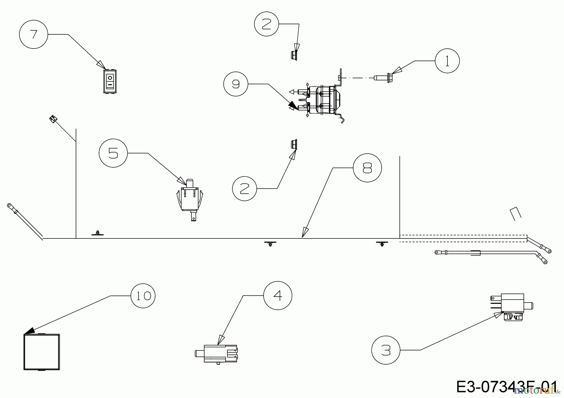  Wolf-Garten Rasentraktoren Expert 107.175 H 13HD93WG650  (2016) Elektroteile