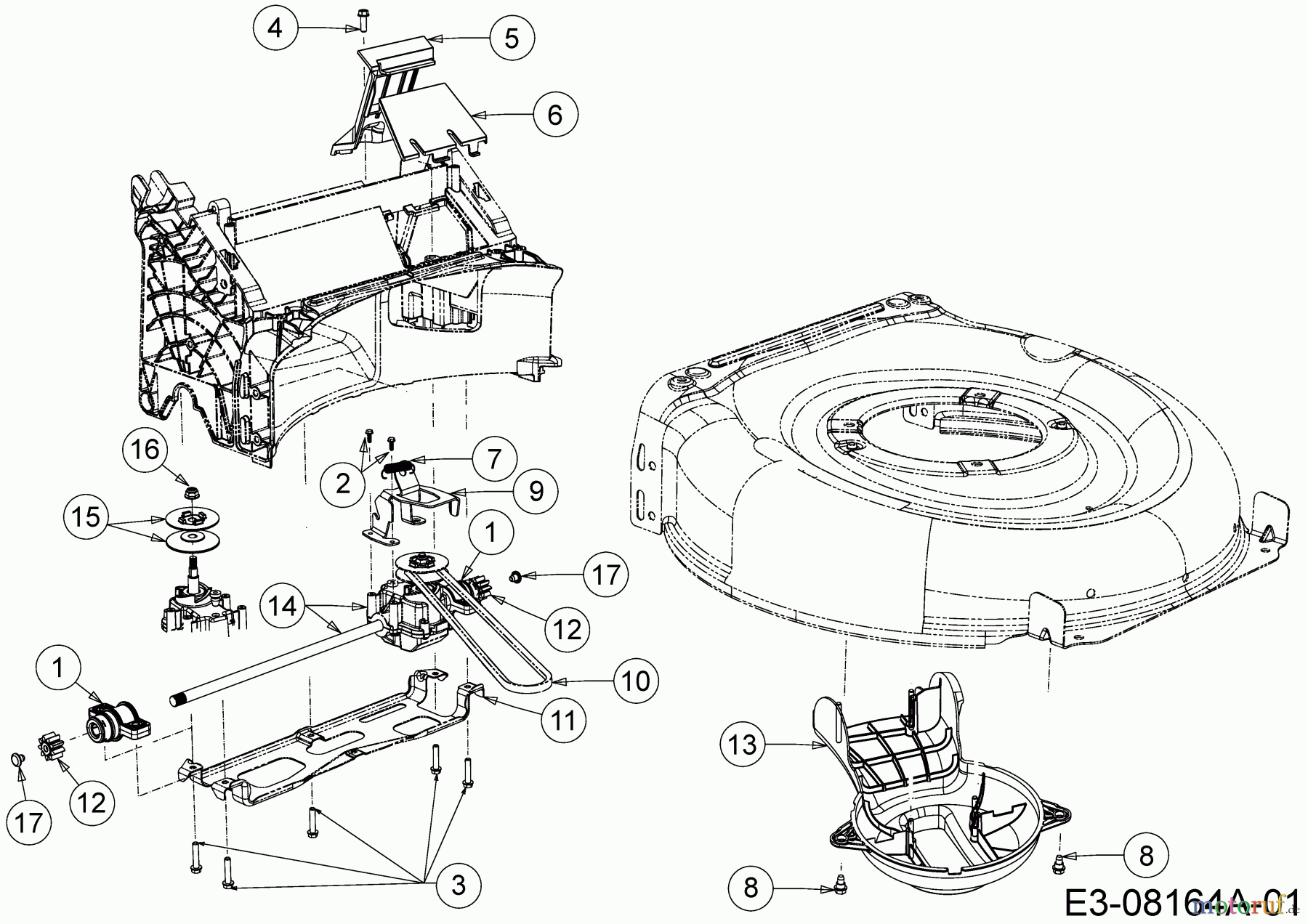  Wolf-Garten Motormäher mit Antrieb Expert 420 A 12A-LUSC650  (2016) Getriebe, Keilriemen