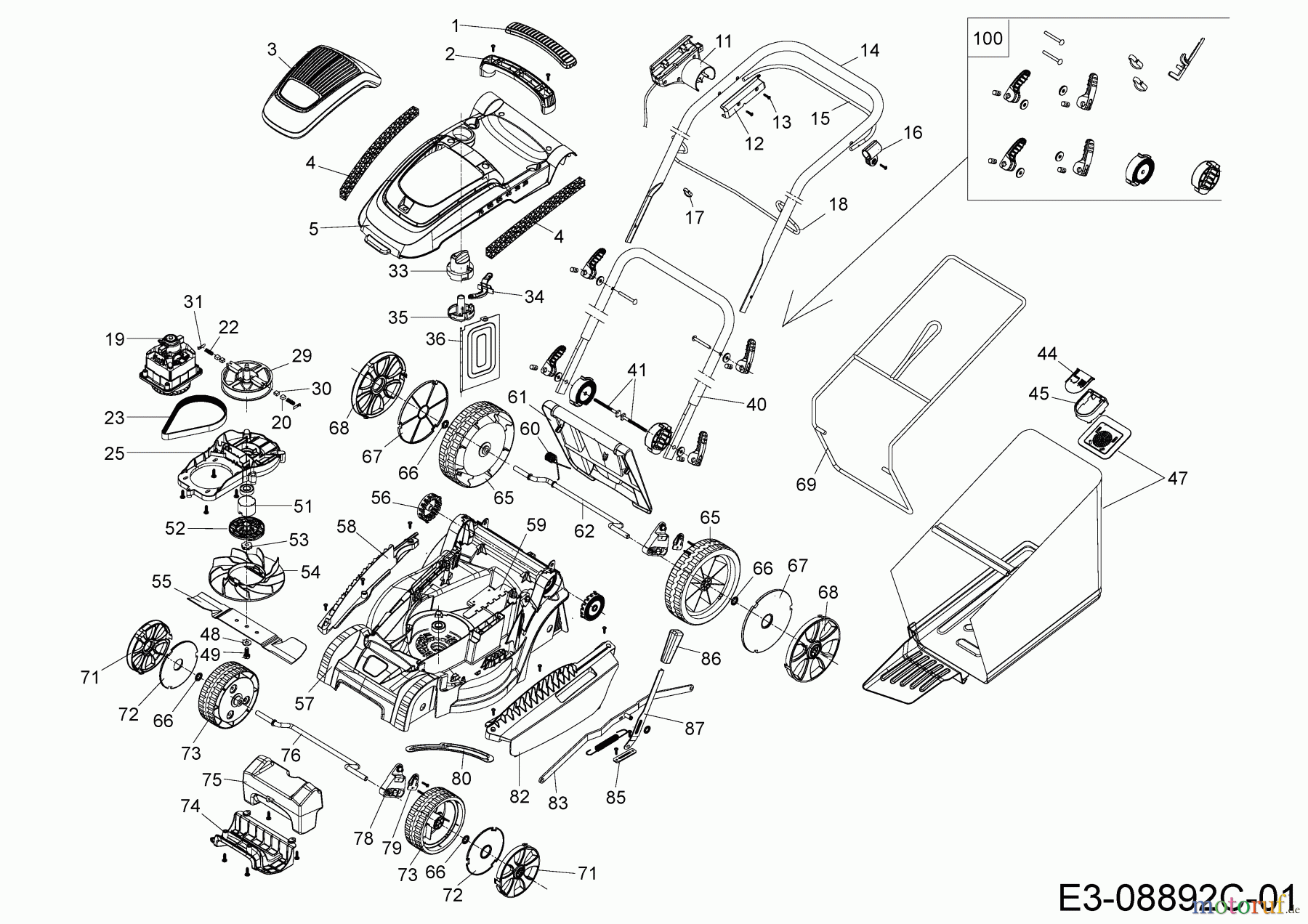  Wolf-Garten Elektromäher A 370 E 18BKHJH2650  (2019) Grundgerät