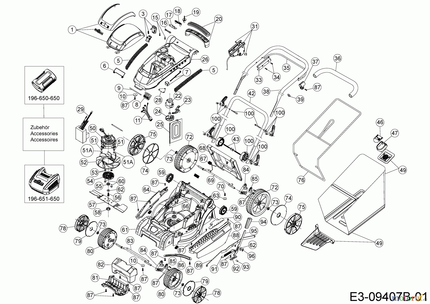  Wolf-Garten Akkumäher 72V Li-Ion Power 40 18AKJJ33650R  (2019) Grundgerät