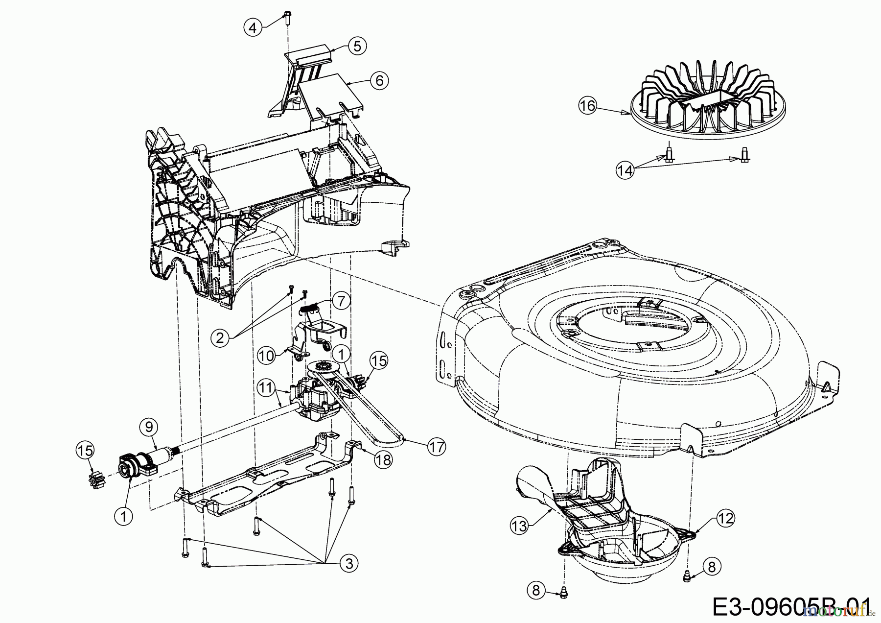  Wolf-Garten Motormäher mit Antrieb AT 420 AHHW 12B-LVCQ650  (2018) Getriebe, Kelriemen, Lüfterrad