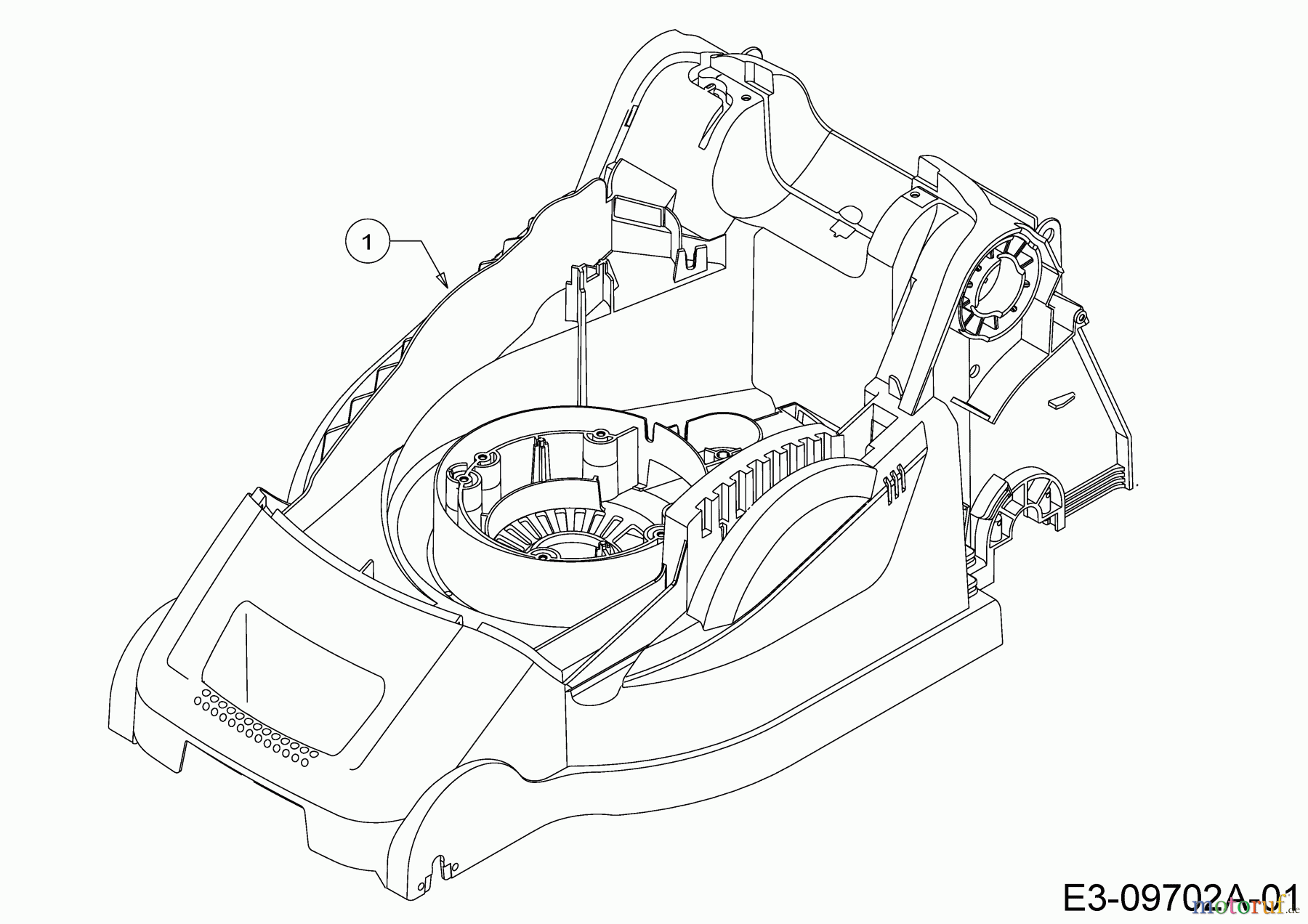 Wolf-Garten Elektromäher mit Antrieb A 400 EA 18CRMLM1650  (2019) Mähwerksgehäuse
