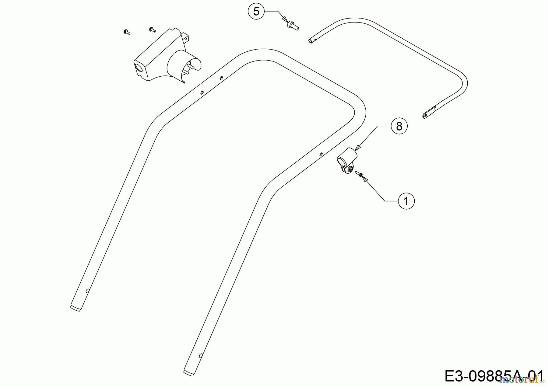  Wolf-Garten Elektromäher Expert 40 E 18BWH1K-650  (2015) Befestigungsteile Schaltbügel