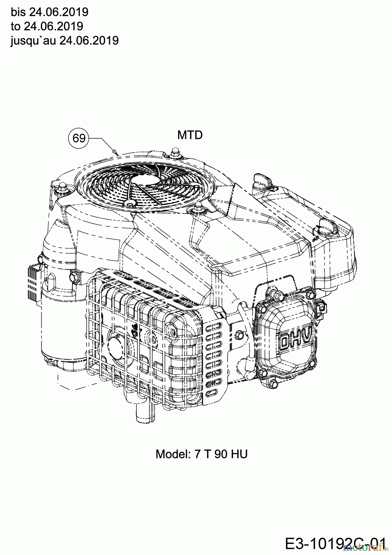  Wolf-Garten Rasentraktoren E 13/92 T 13AB765E650  (2019) Motor MTD