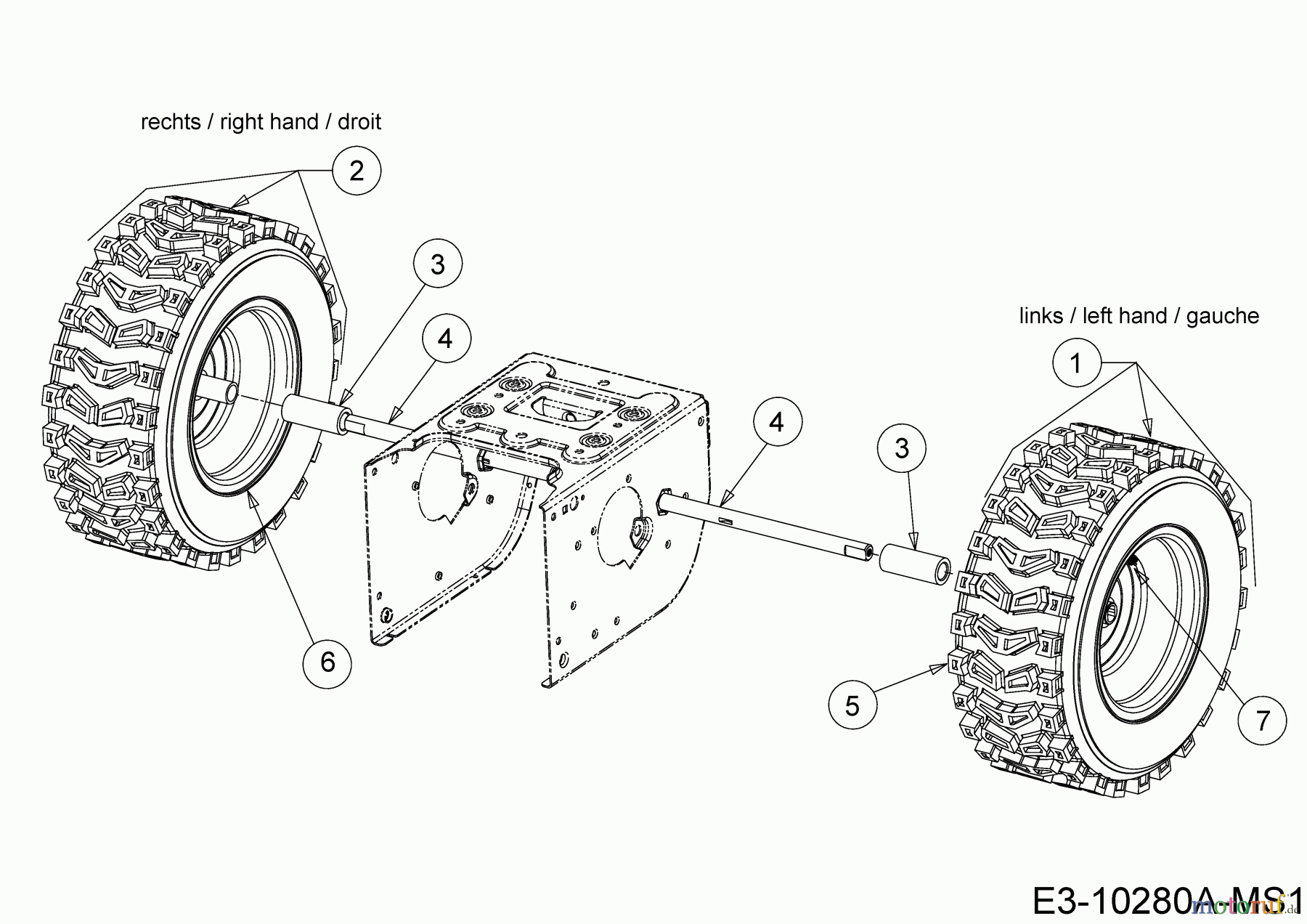  Wolf-Garten Schneefräsen Expert 7190 HD 31AY55SY650  (2018) Räder 16x6.5