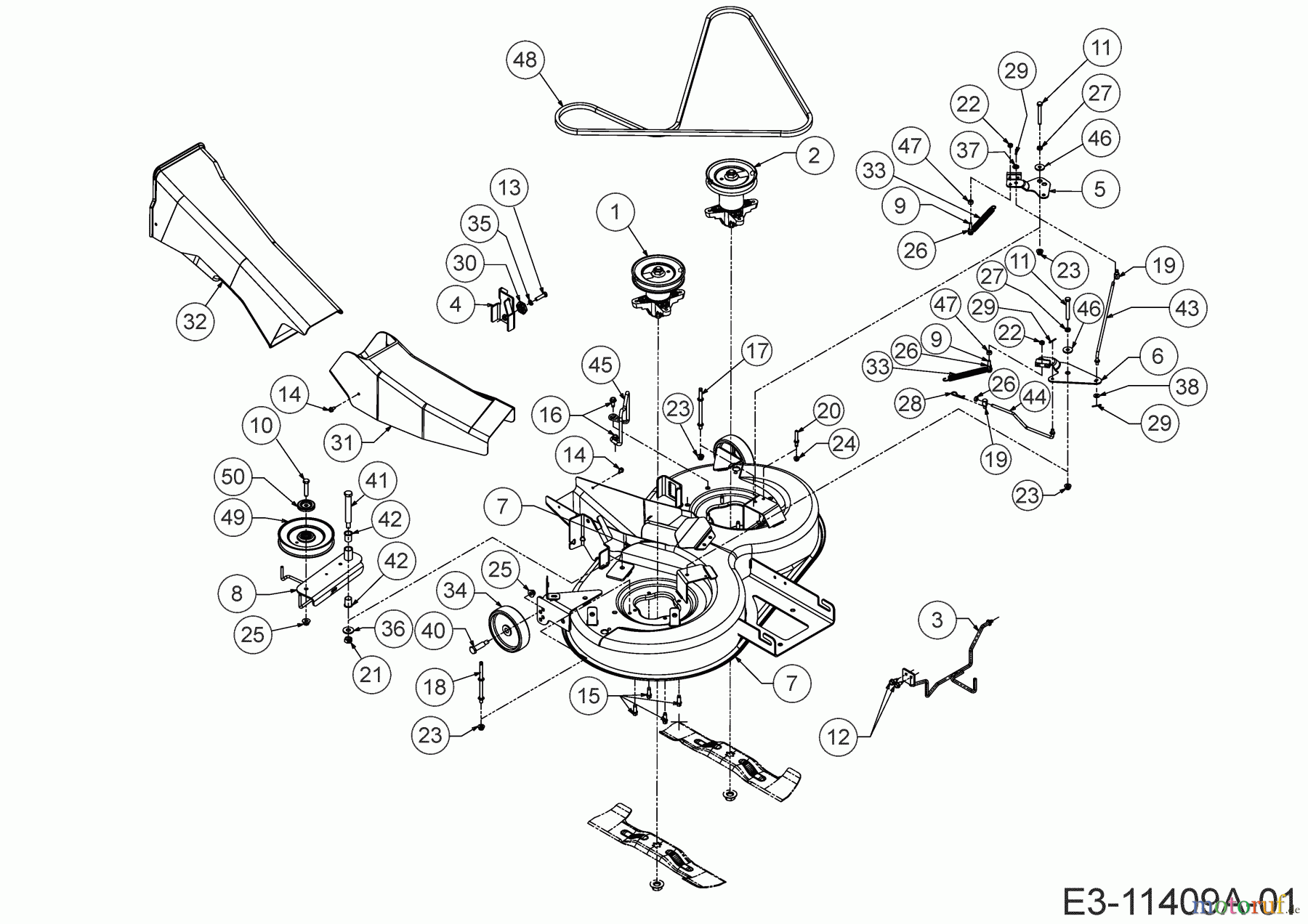  Wolf-Garten Rasentraktoren E 13/92 T 13AB765E650  (2019) Mähwerk E (36