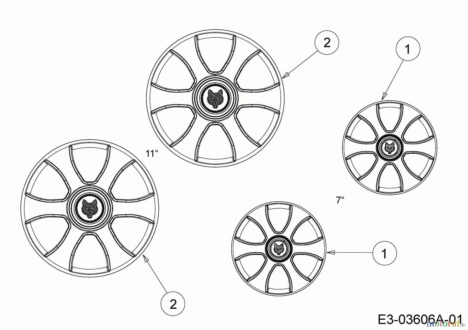  Wolf-Garten Motormäher mit Antrieb A 460 ASPHW 12DWTV5E650 (2022) Radkappen