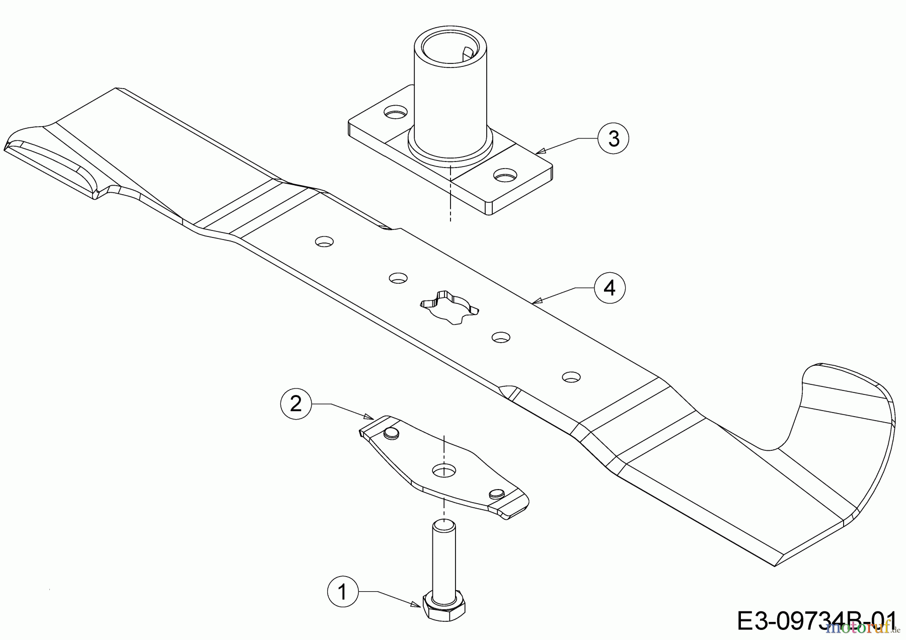  Wolf-Garten Motormäher A 4600 11D-TOSC650 (2023) Messer, Messeraufnahme