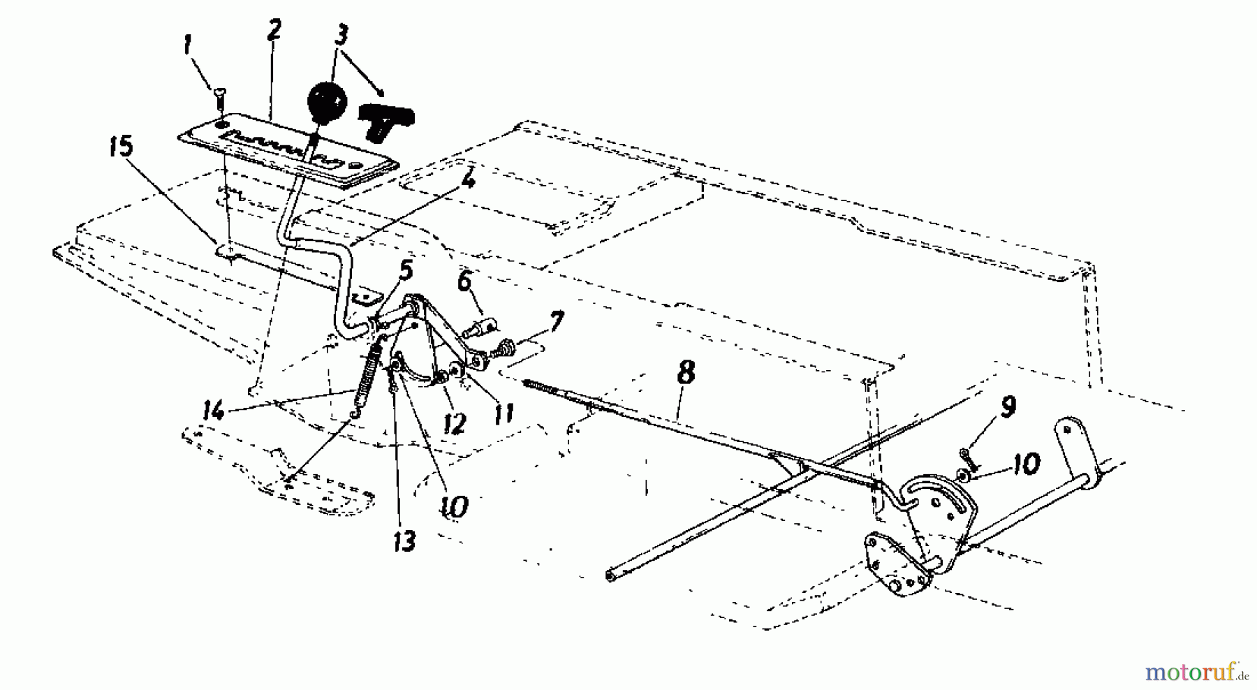  Columbia Rasentraktoren 110/760 HA 135-6220  (1985) Schalthebel