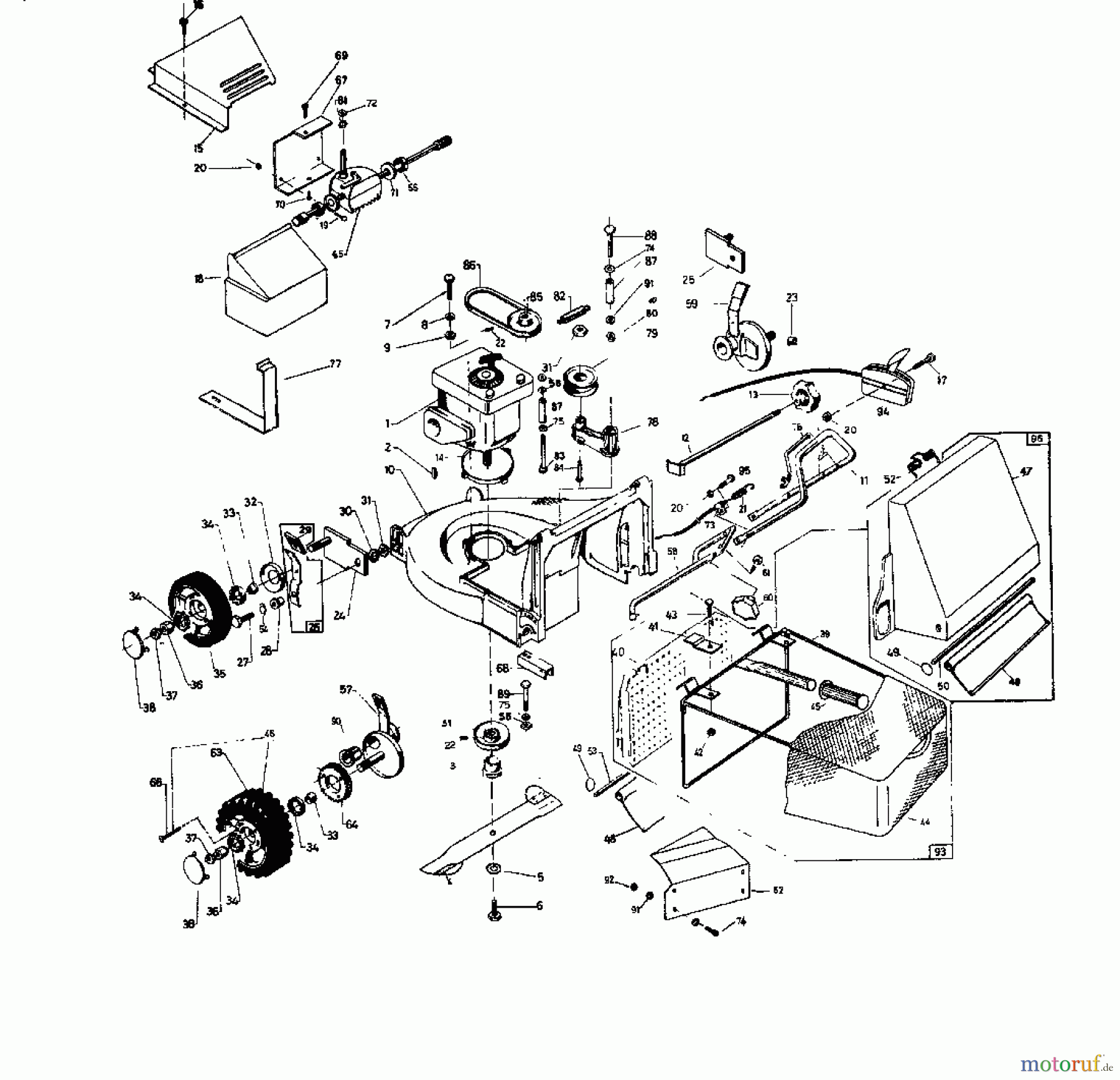  Rotaro Motormäher mit Antrieb ROTARO  55 S 186-0158  (1986) Grundgerät