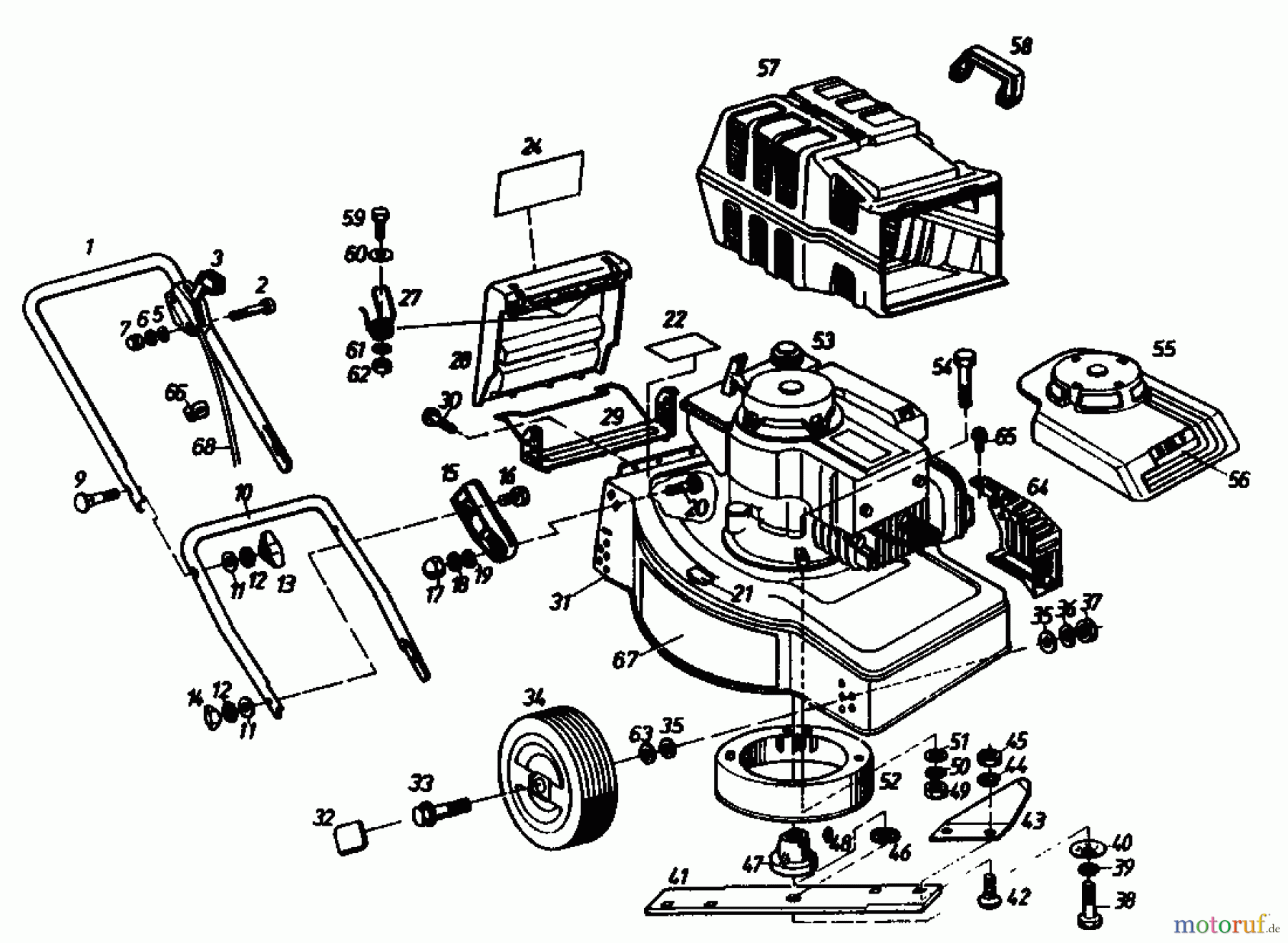  Golf Motormäher 245 H 4 02874.07  (1986) Grundgerät