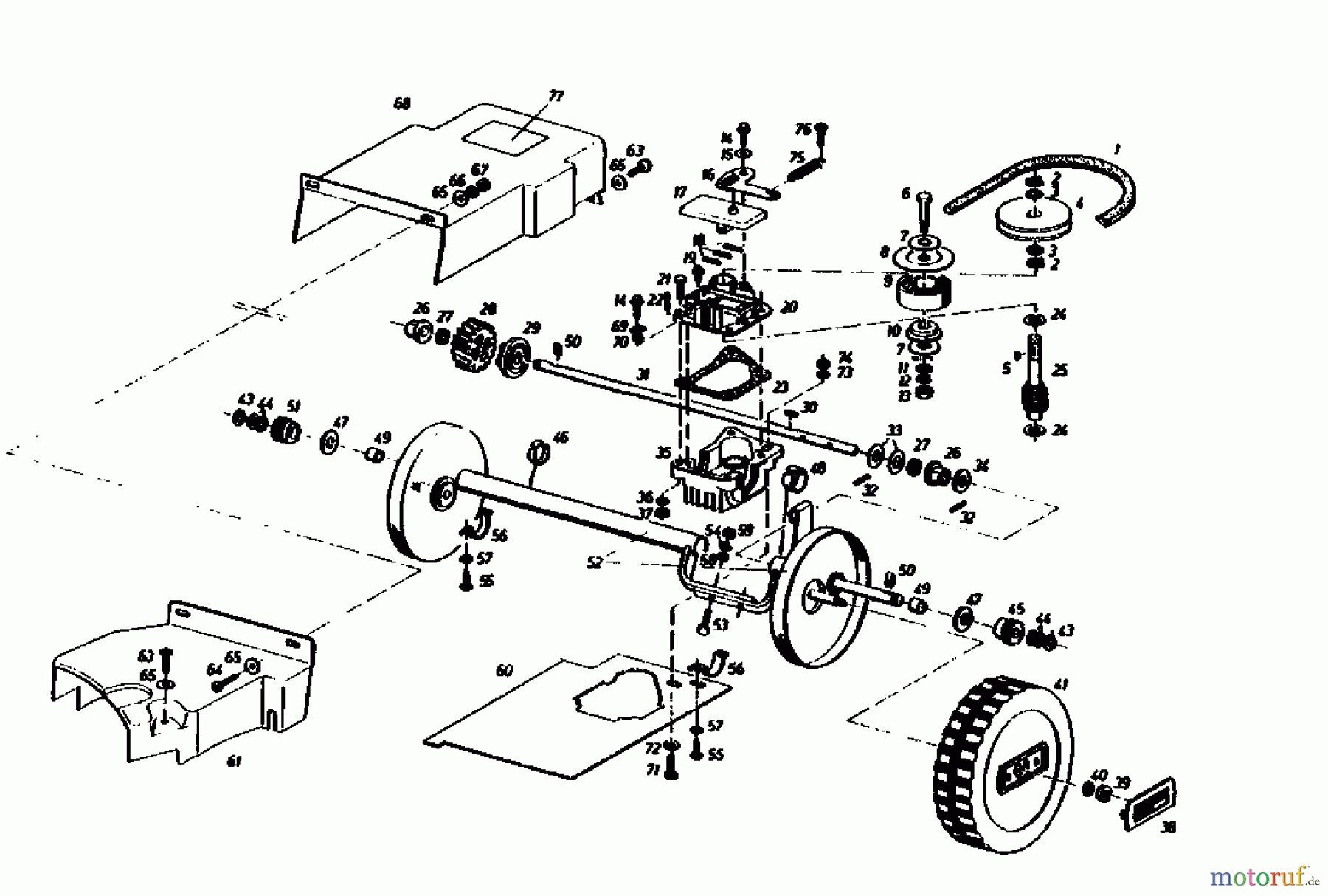 Gutbrod Motormäher mit Antrieb HB 55 REL 02882.02 (1986) Getriebe
