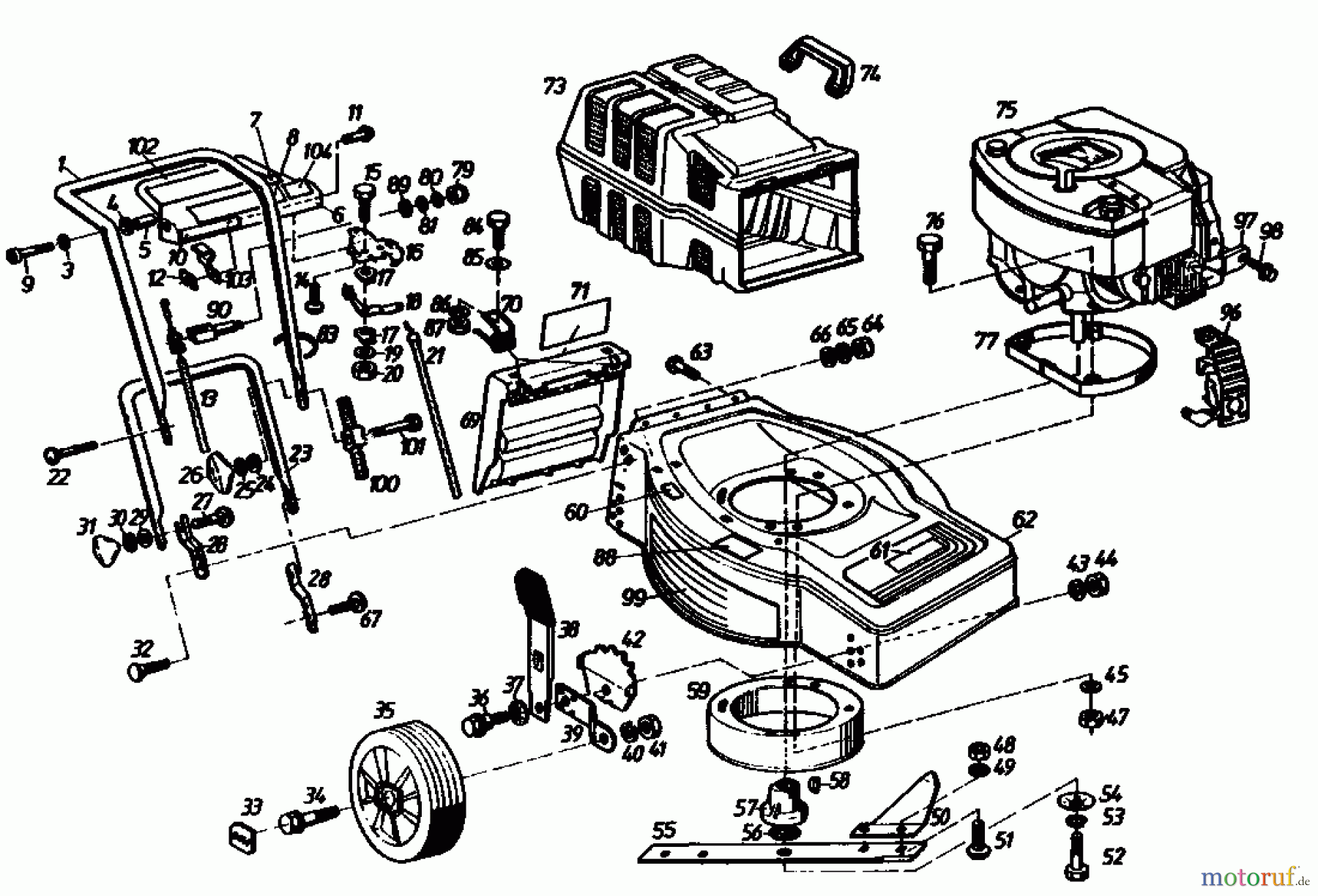  Golf Motormäher mit Antrieb 245 HR 4 02647.05  (1987) Grundgerät