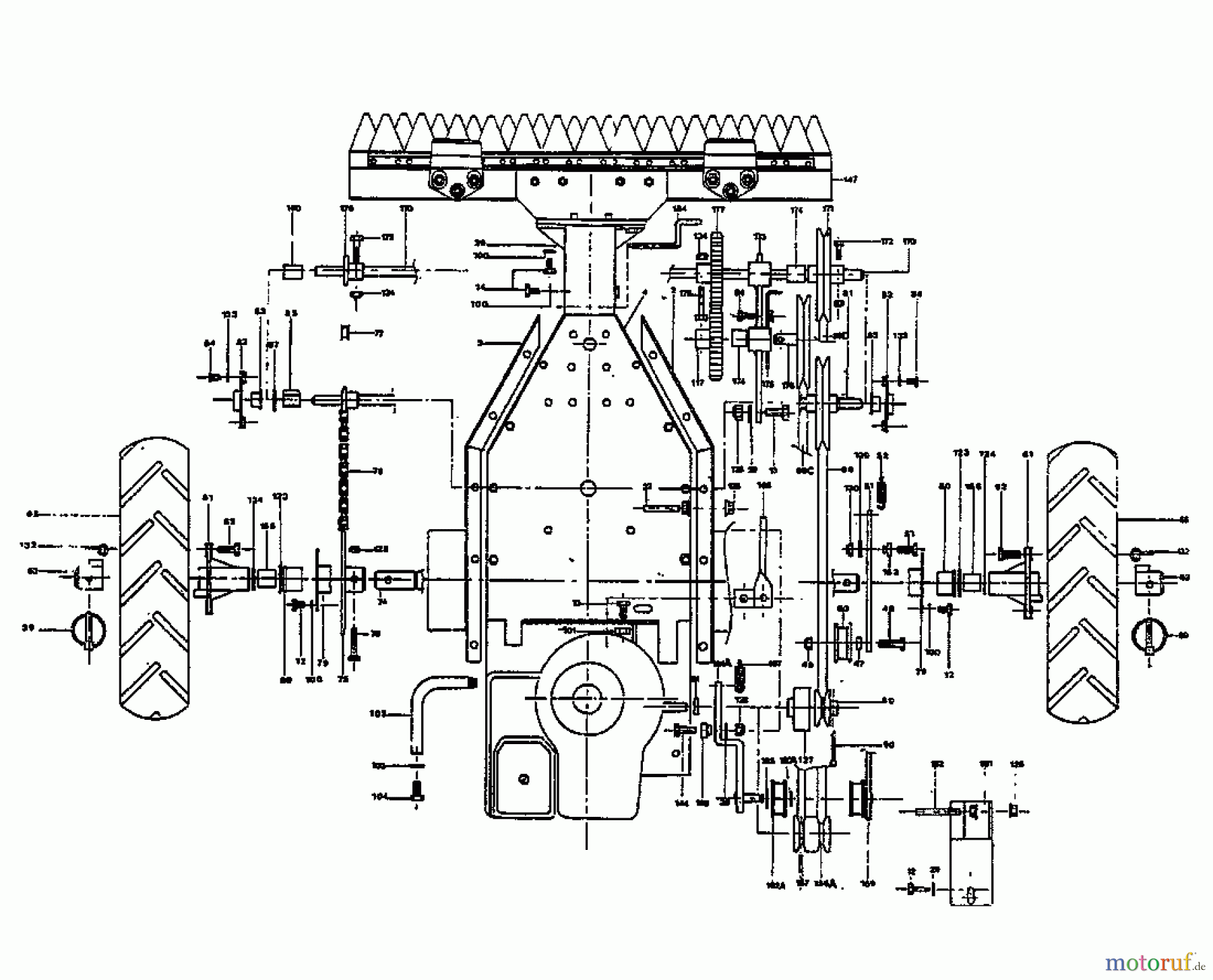  MTD Balkenmäher QUICK 90 188-0172  (1988) Fahrantrieb, Räder