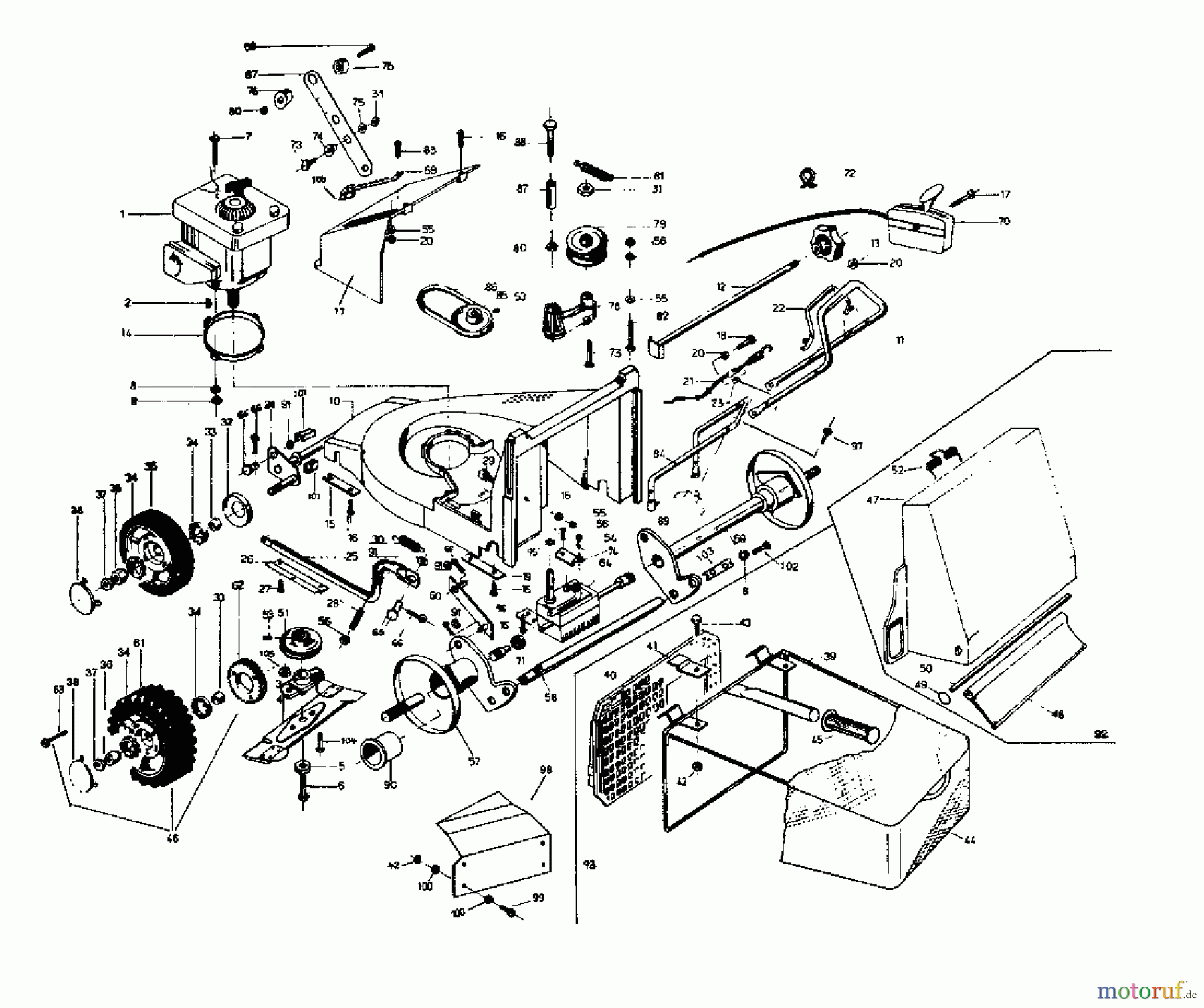  Rotaro Motormäher mit Antrieb ROTARO  48 SE 189-0154  (1989) Grundgerät