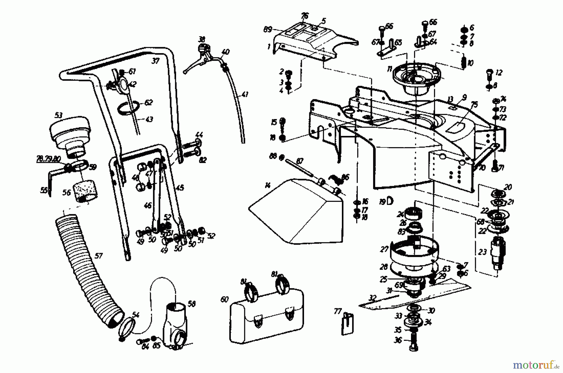  Gutbrod Motormäher mit Antrieb SB 51 R 02608.04  (1989) Grundgerät