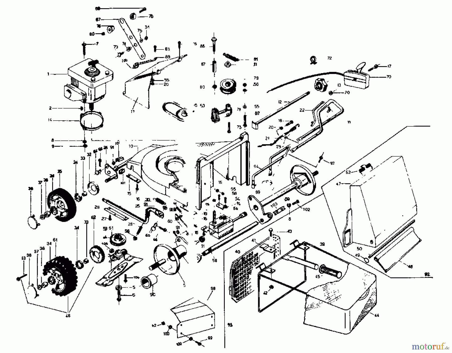  Rotaro Motormäher mit Antrieb ROTARO  48 SE 180-0154  (1990) Grundgerät