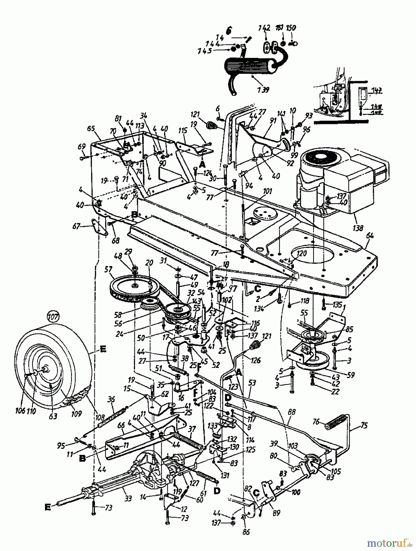  Columbia Rasentraktoren 111/810 130-337D  (1990) Fahrantrieb
