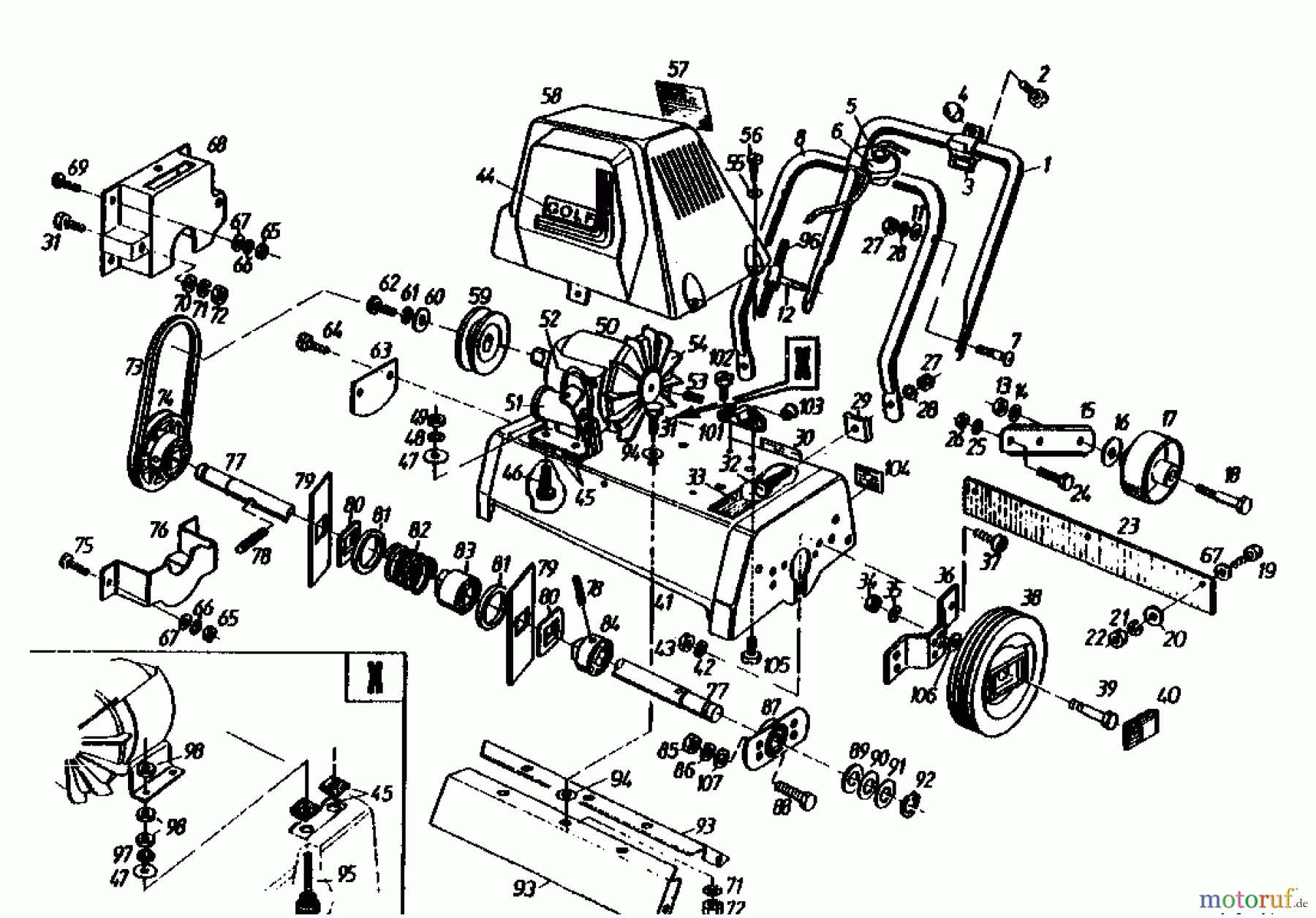  Golf Elektrovertikutierer 135 VE 02645.08  (1990) Grundgerät