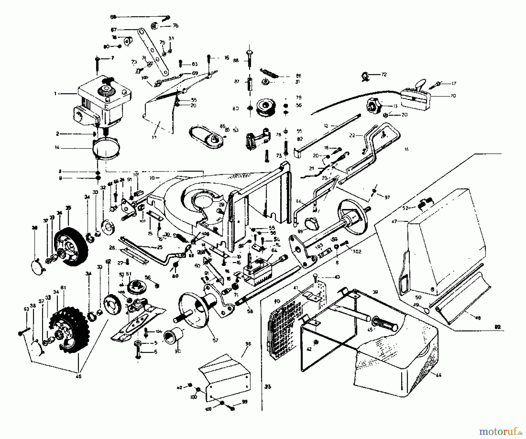  Rotaro Motormäher mit Antrieb ROTARO  48 S 181-0157  (1991) Grundgerät