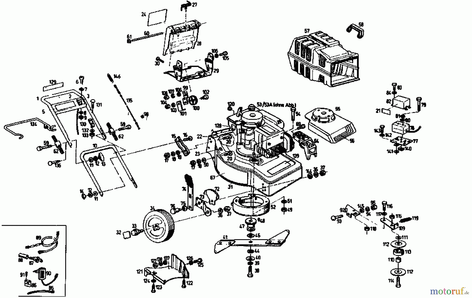  Golf Motormäher mit Antrieb 445 HR 4 04011.05  (1992) Grundgerät