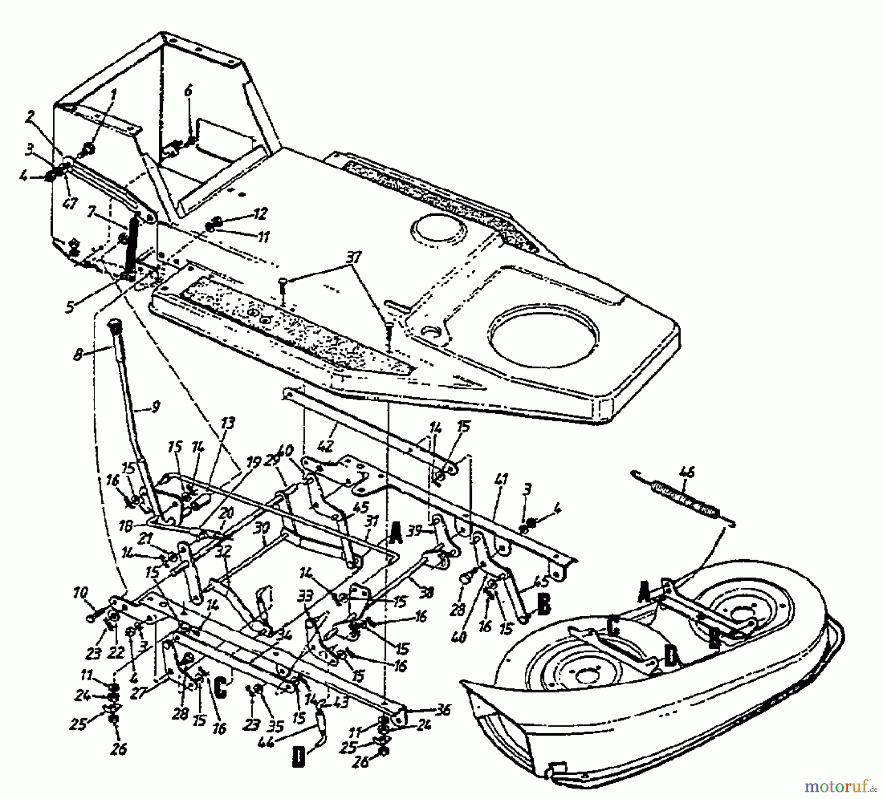  Gardol Rasentraktoren 12/91 133I471E668  (1993) Mähwerksaushebung