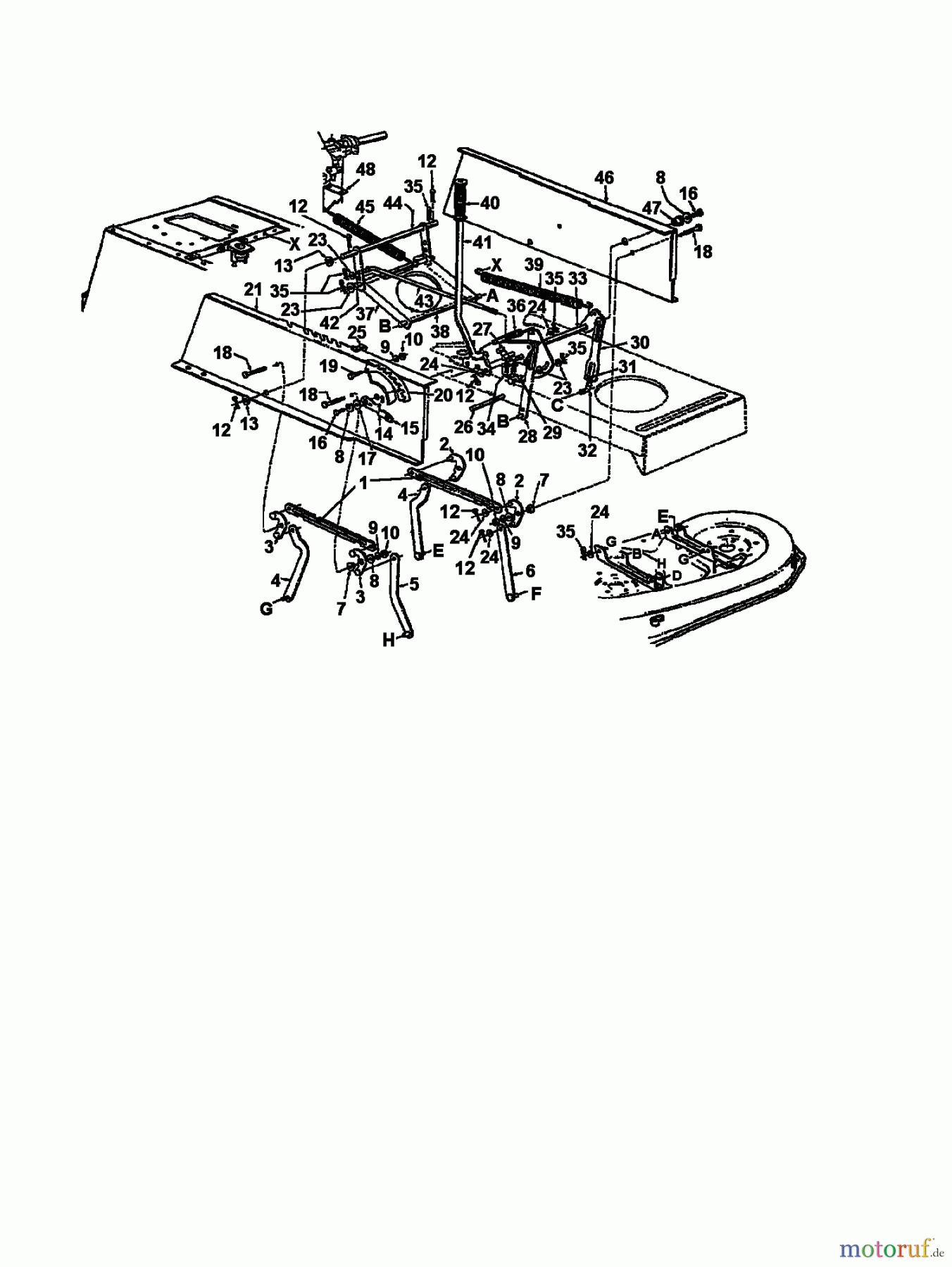  Raiffeisen Rasentraktoren 112 ESL 132-650F628  (1992) Mähwerksaushebung