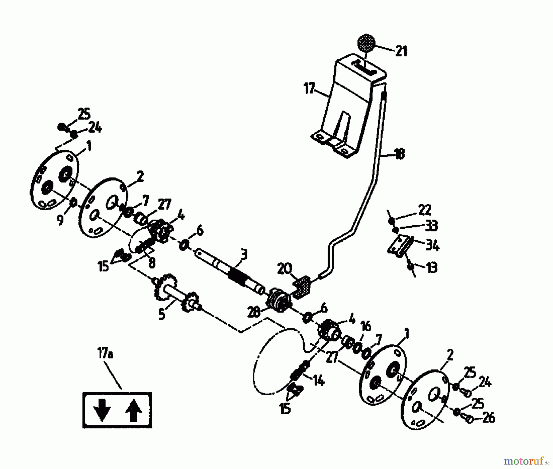  Gutbrod Balkenmäher BM 107 07517.03  (1994) Schalthebel