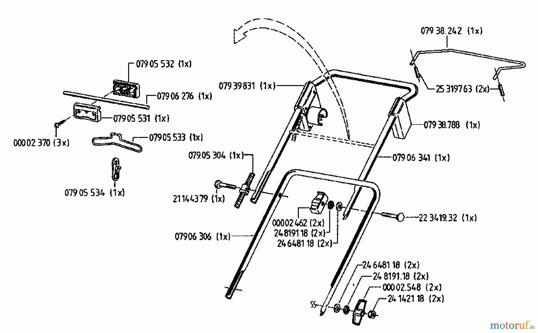  Gutbrod Elektromäher HE 48 02817.02  (1994) Holm