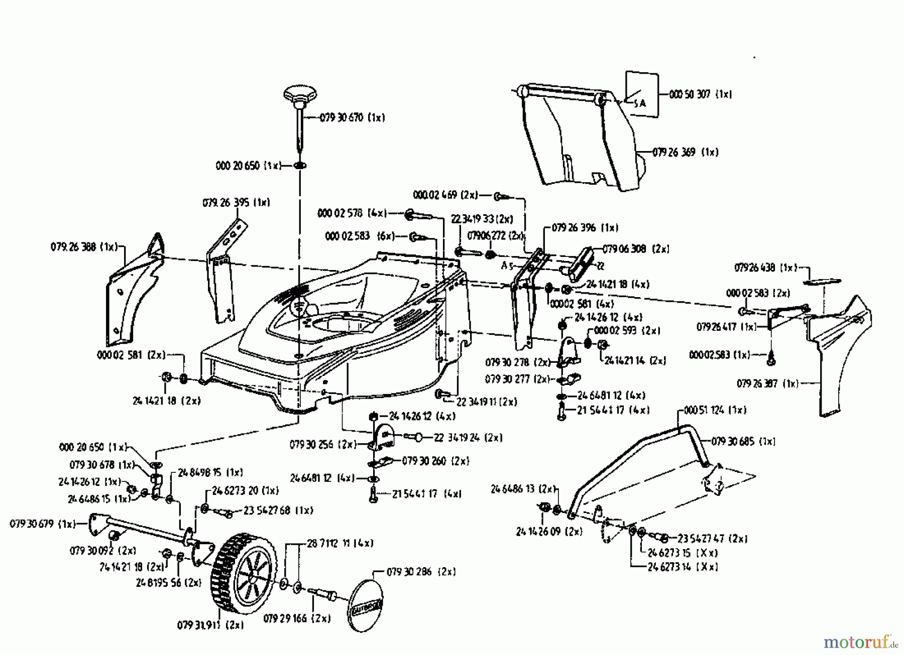  Gutbrod Motormäher mit Antrieb HB 48 RL 02815.04  (1996) Grundgerät