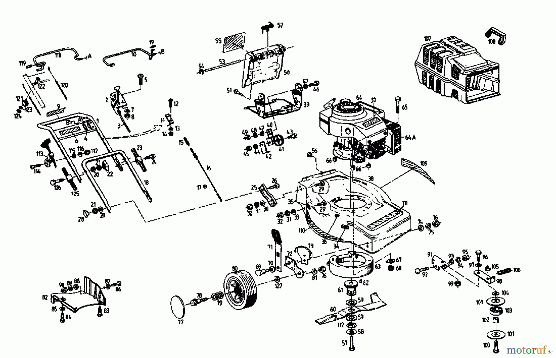  Stinnes Pro Motormäher mit Antrieb PRO-BHR 45 04033.04  (1996) Grundgerät