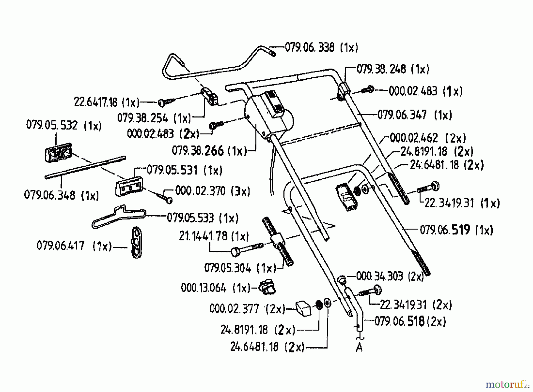  Gutbrod Elektromäher HE 32-1000 PL 04027.06  (1996) Holm