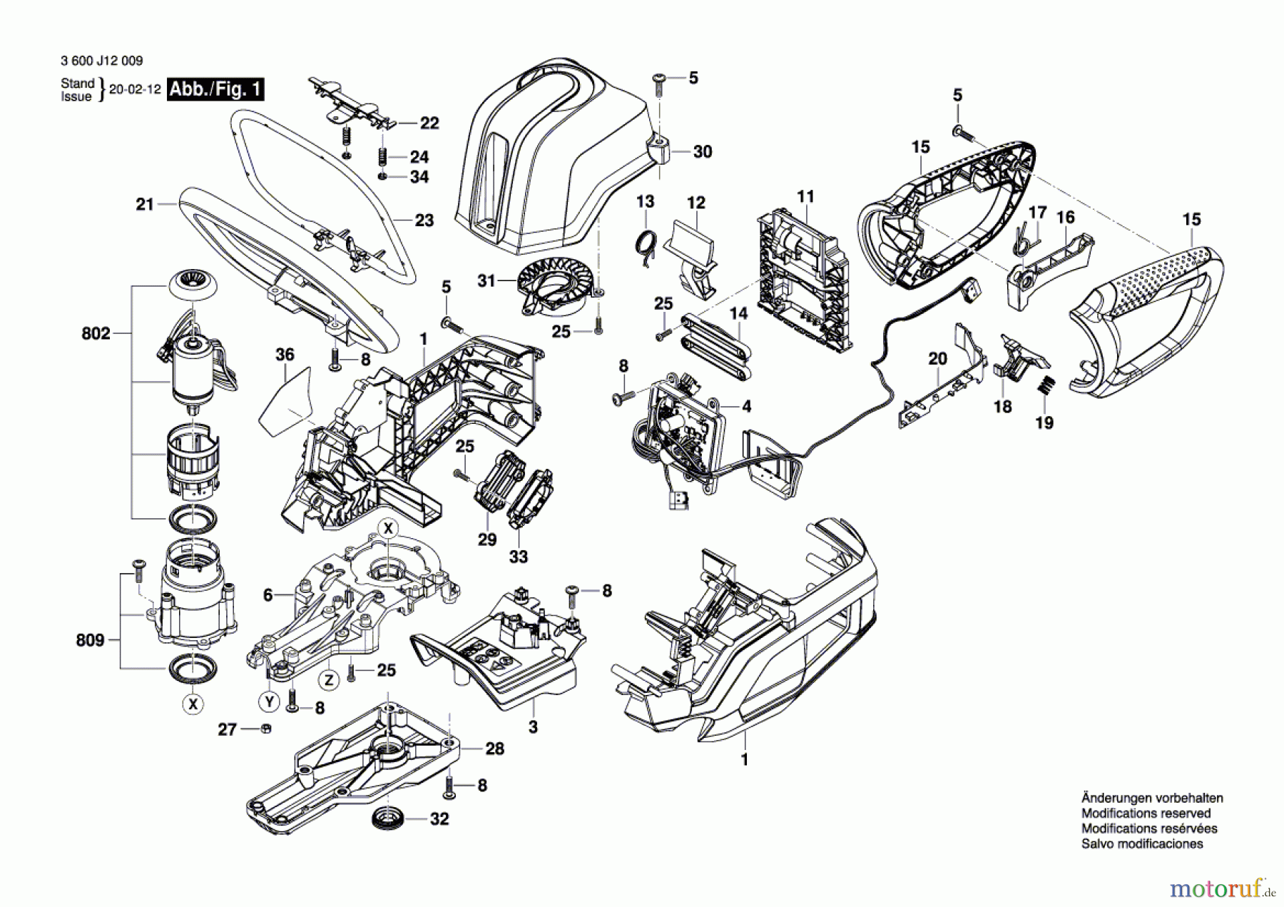  Bosch Gartengeräte Heckenschere HHH 36AXB E60R Seite 1