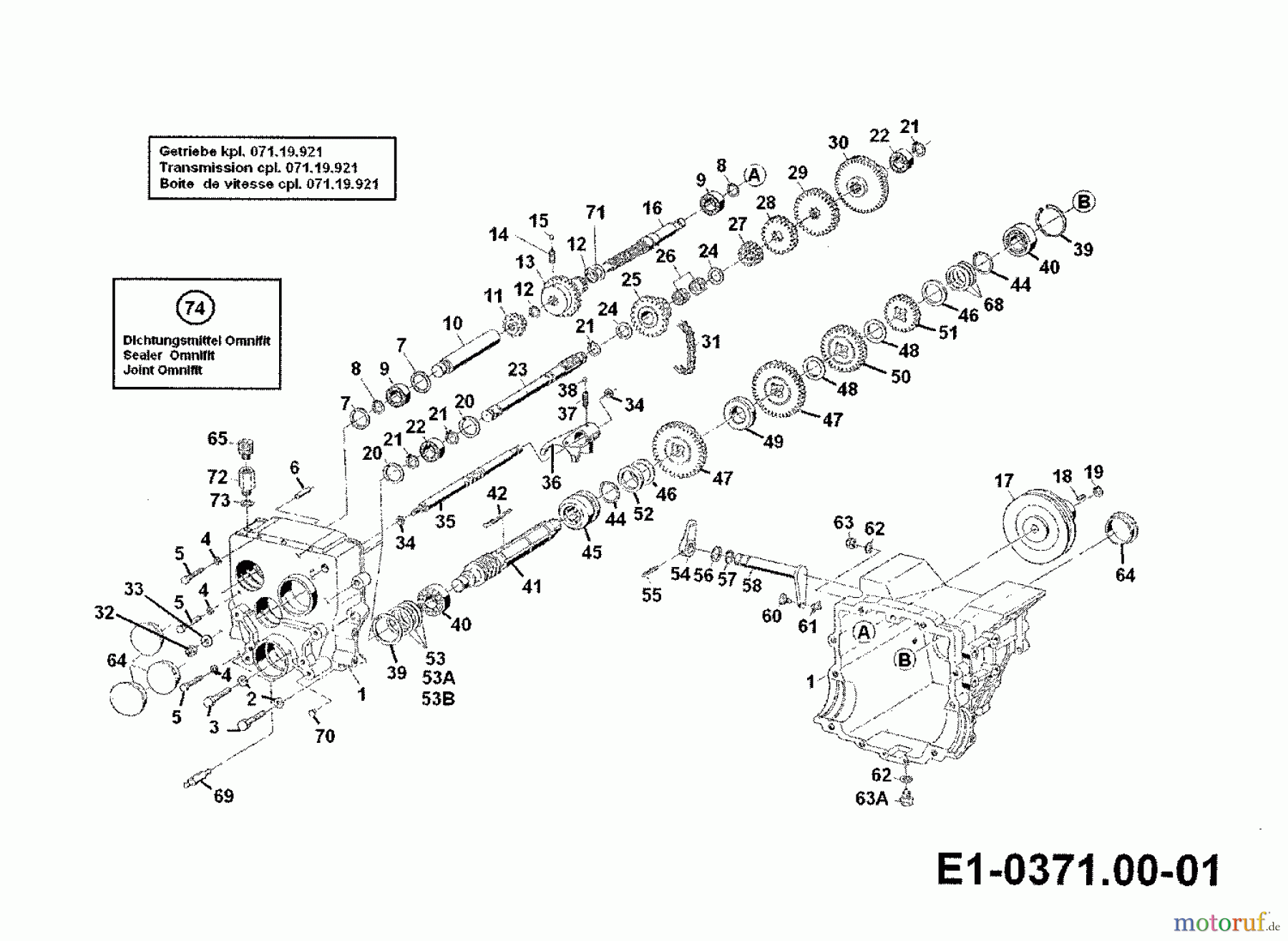  Gutbrod Einachser G 650 D 00026.04  (1993) Getriebe