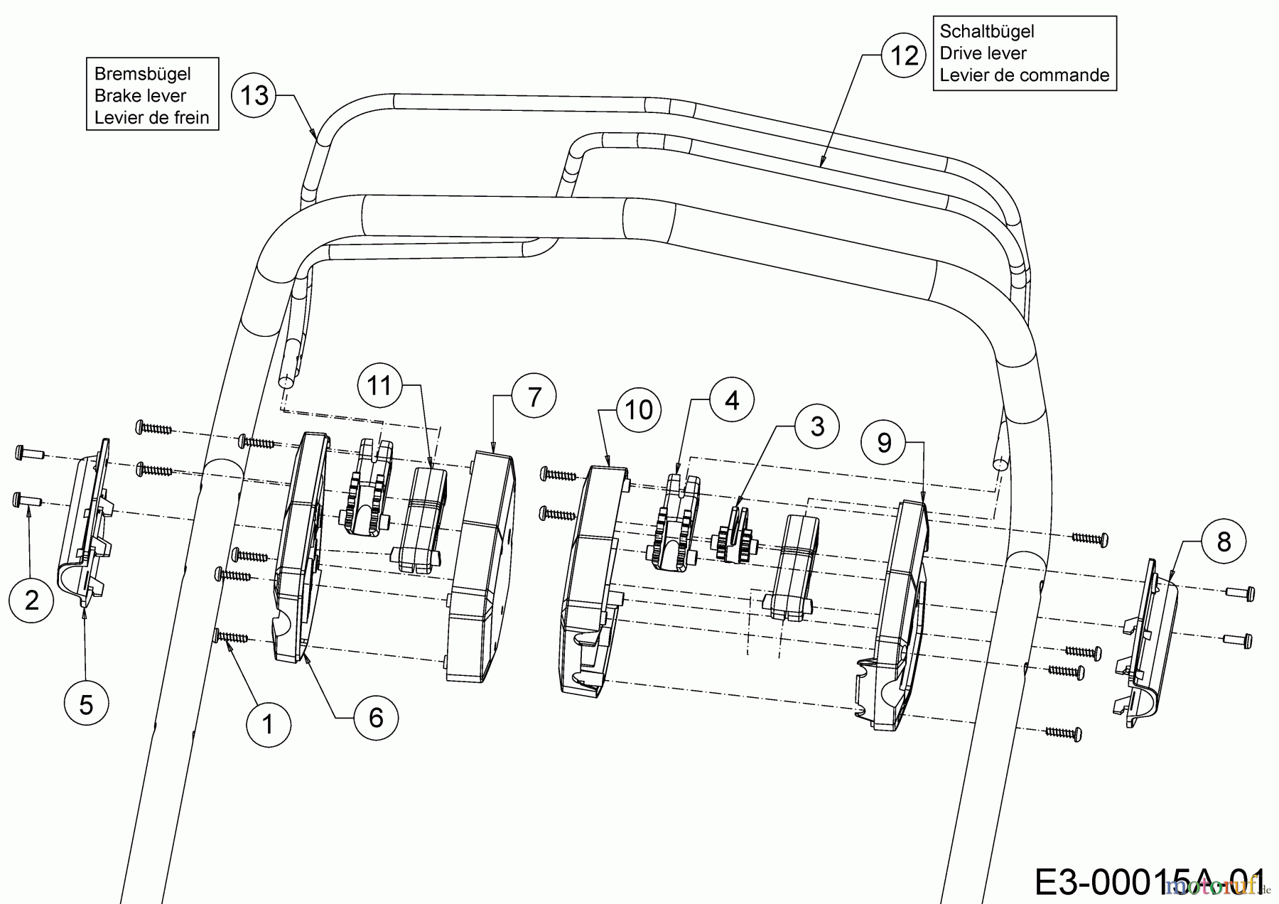  Cub Cadet Motormäher mit Antrieb XM1 ER53 12A-ZAJ4603  (2018) Bremsbügel, Schaltbügel