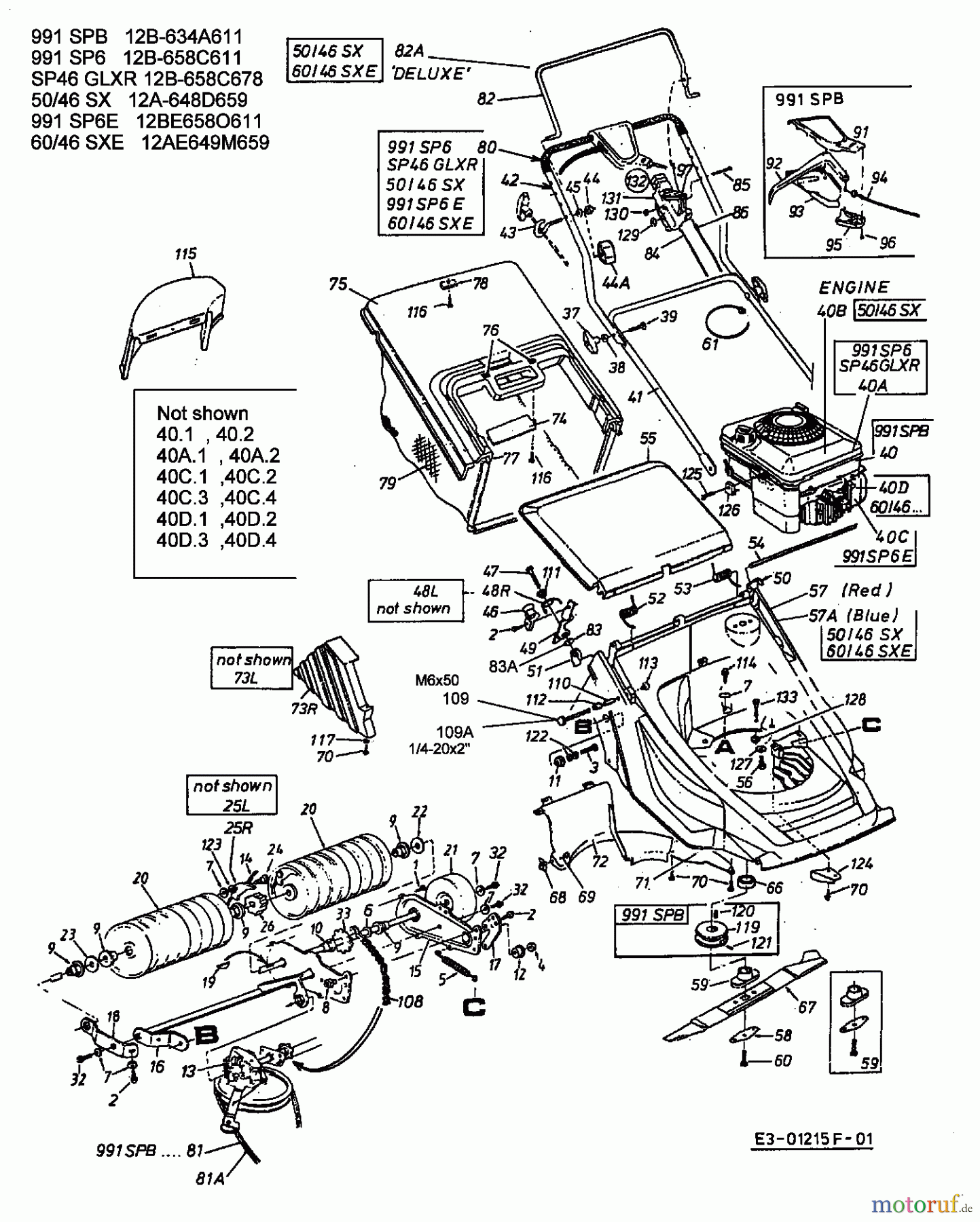  Lawnflite Motormäher mit Antrieb 991 SPB 12B-634A611  (2002) Grundgerät