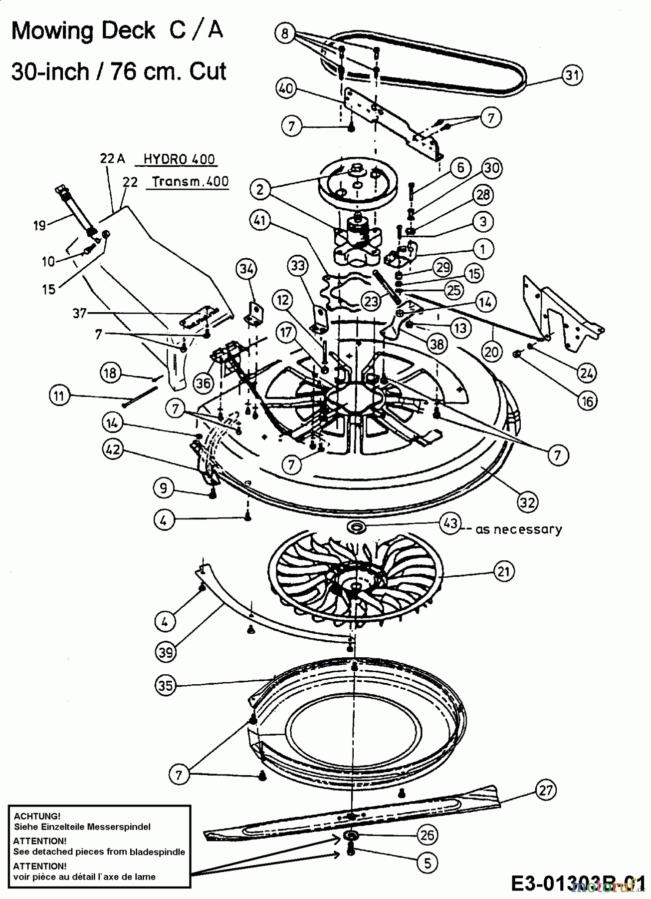  Juwel Rasentraktoren LRH 130 13AN473A618  (1997) Mähwerk C (30