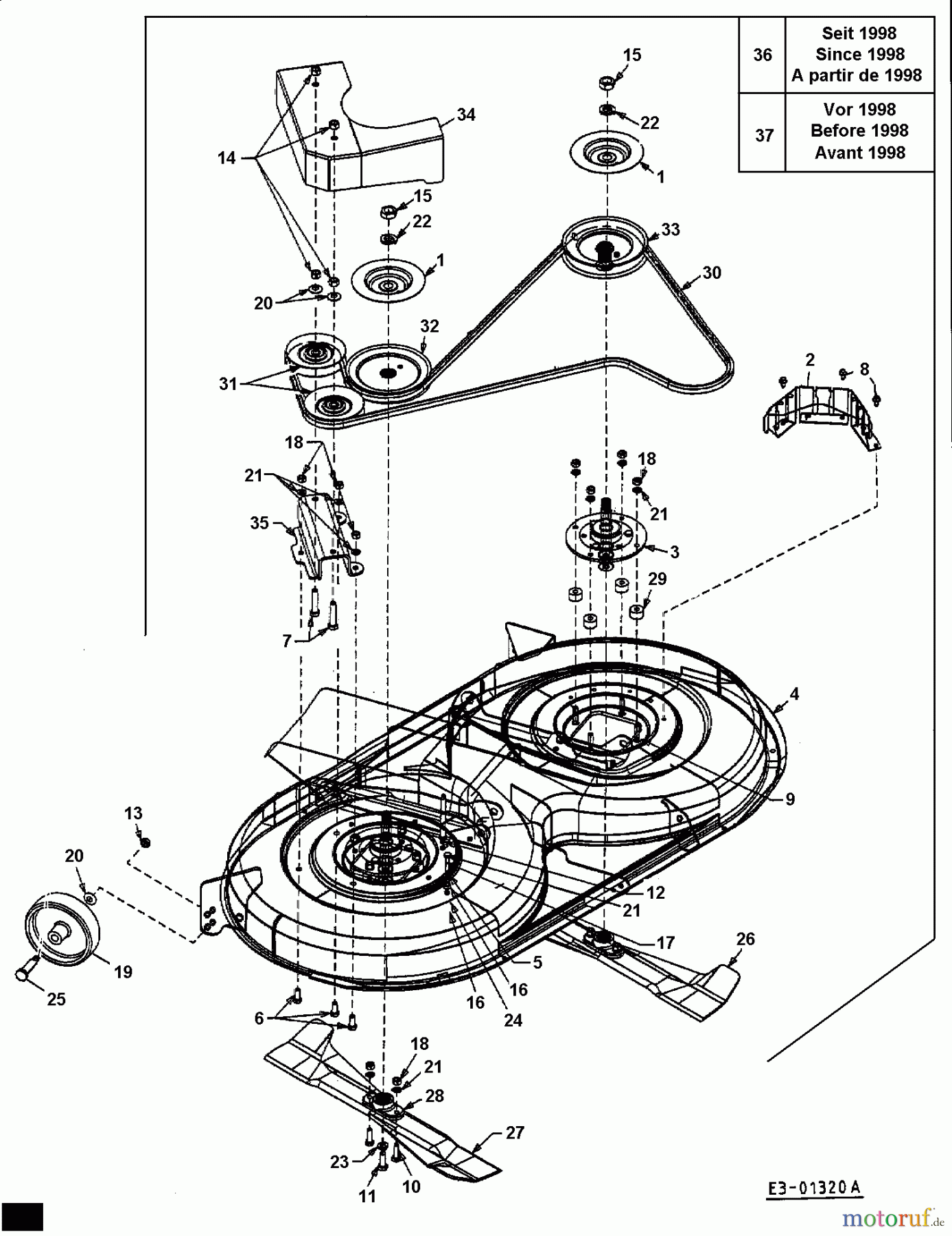  Lawnflite Rasentraktoren 904 13BL765N611  (1998) Mähwerk N (40