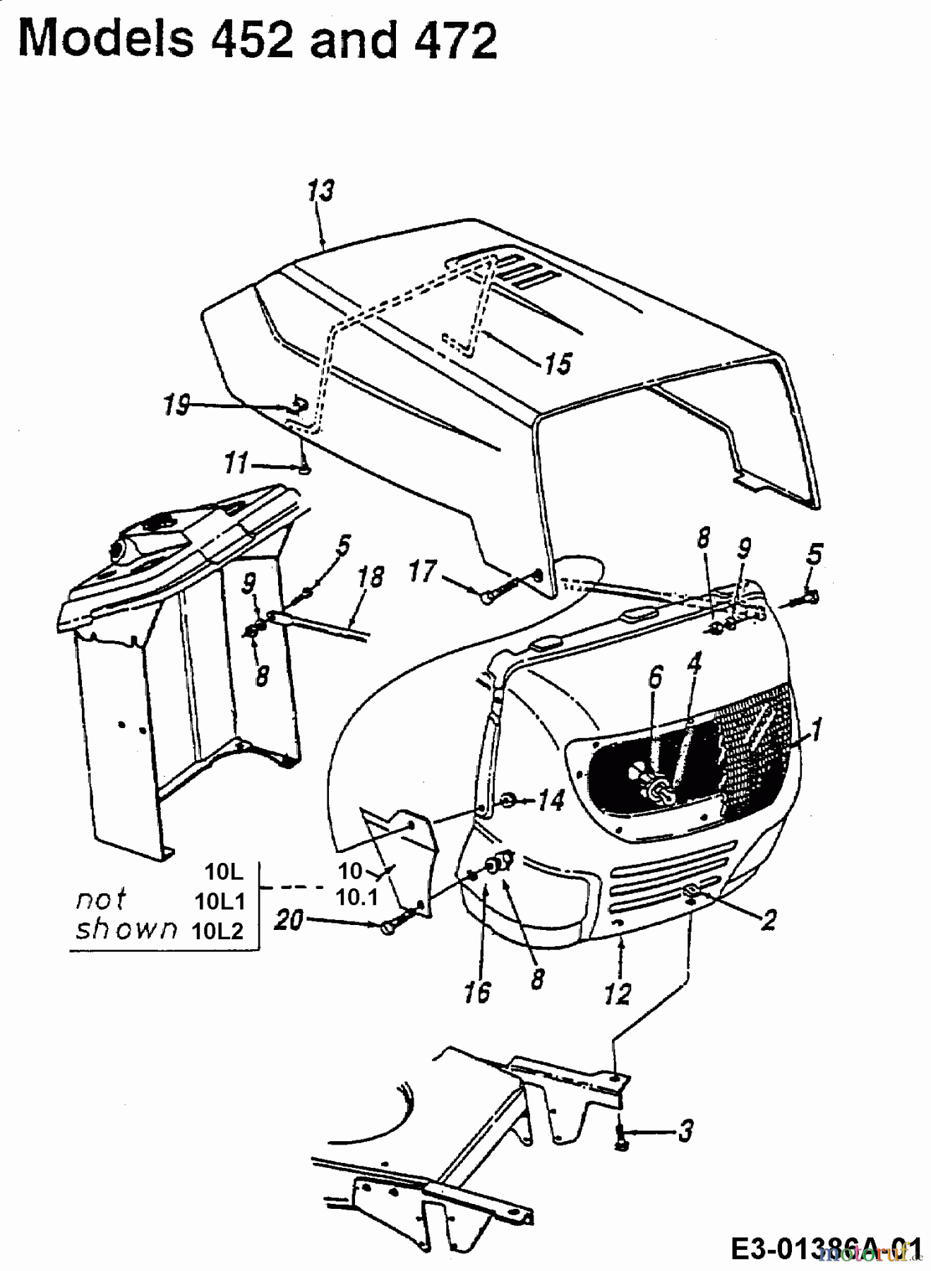  Harry Rasentraktoren 131 B 12 13AH452C662  (2000) Motorhaube 2-Style