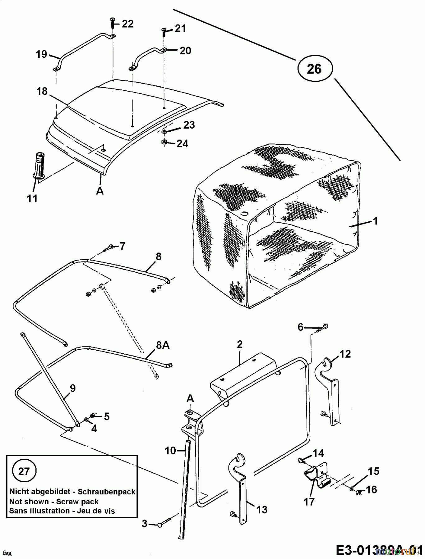  MTD Rasentraktoren J 130 04207.01  (1996) Grasfangkorb
