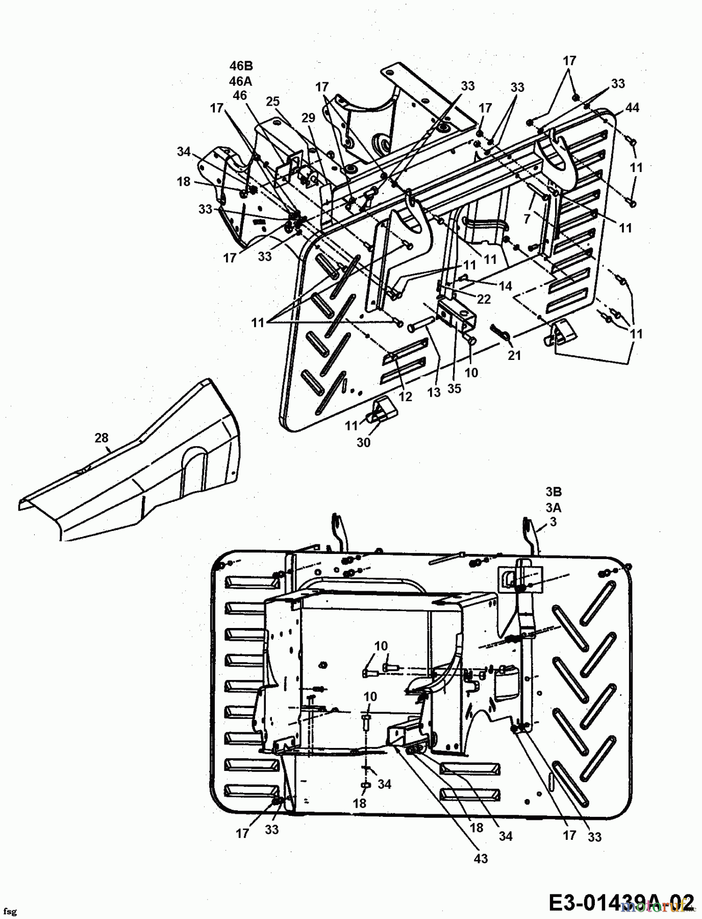  MTD ältere Modelle Rasentraktoren Eurotrac 155/92 13AP475E600  (2001) Heckplatte