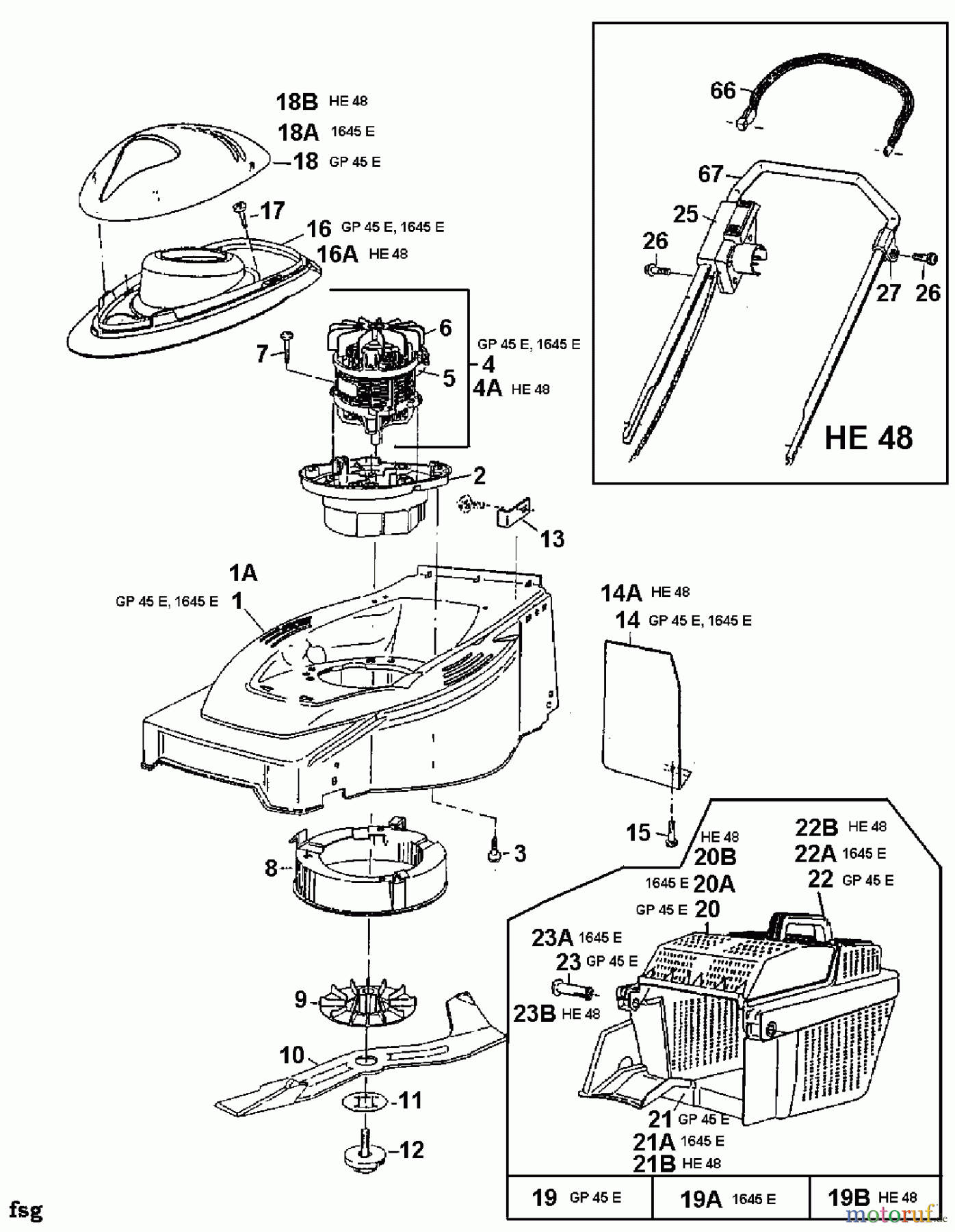 Gutbrod Elektromäher HE 48 18C-T2G-604  (2000) Grundgerät