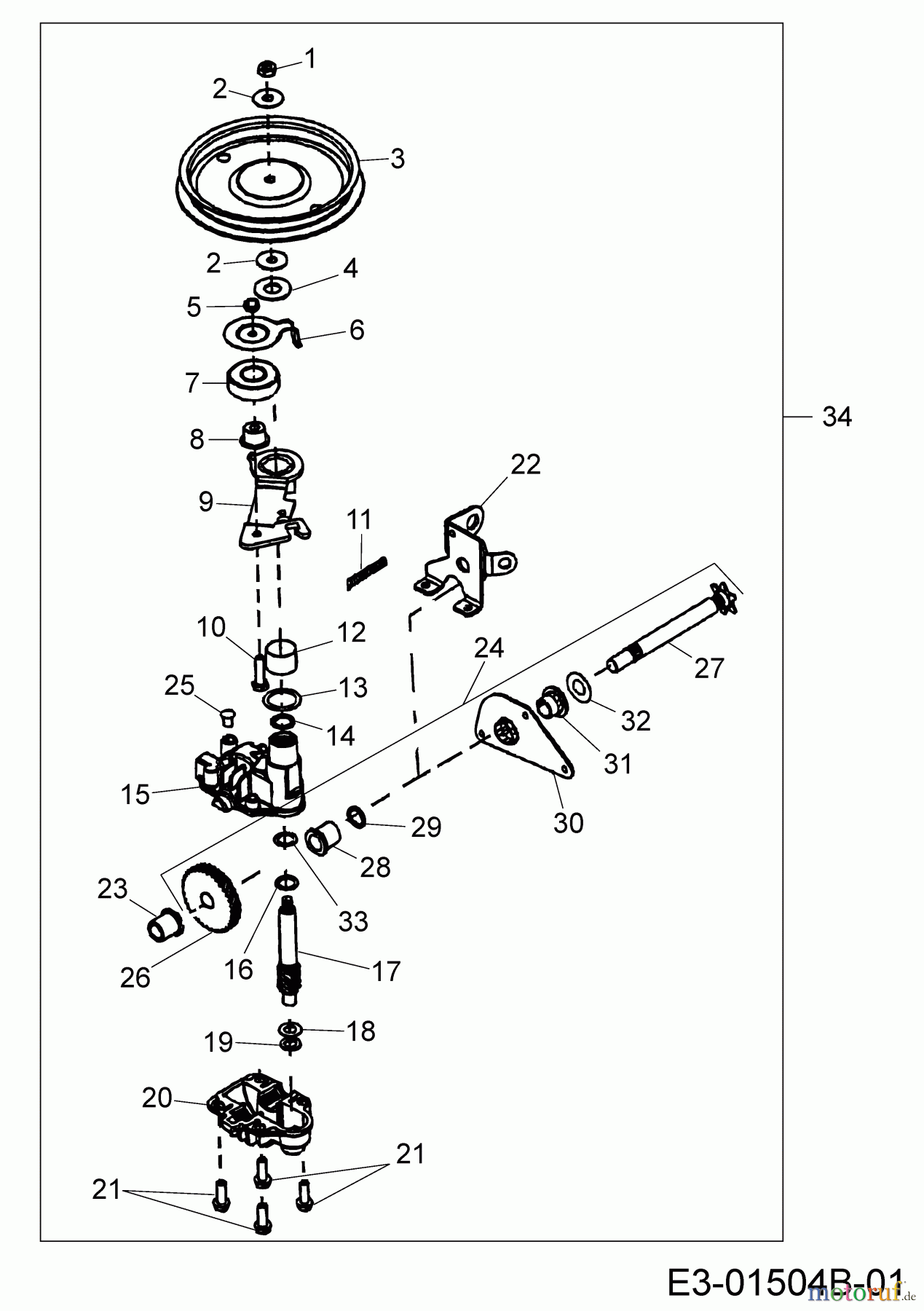  Gutbrod ältere Modelle Motormäher mit Antrieb HB 53 RLSK 12A-377D690  (2006) Getriebe